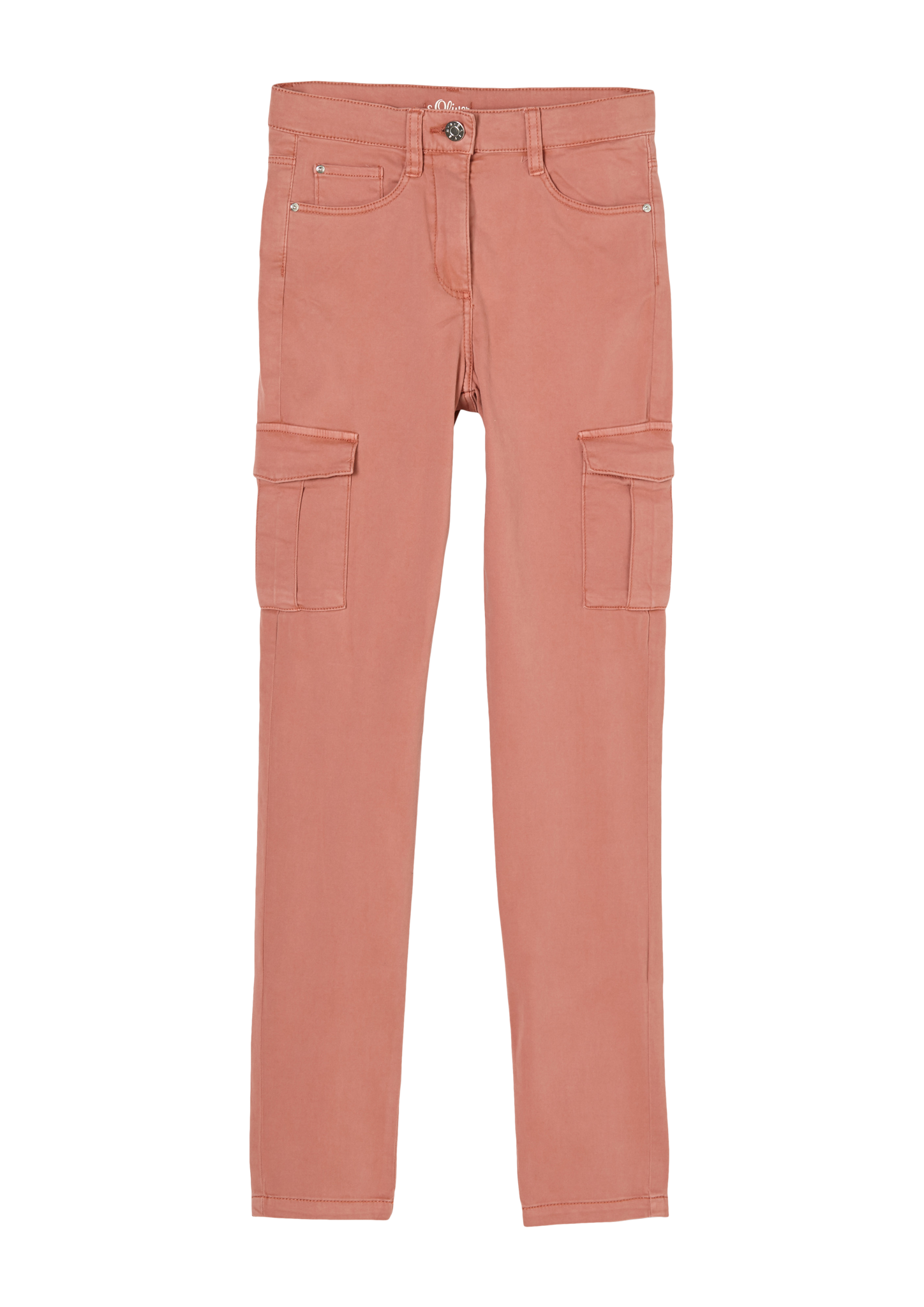 s.Oliver - Slim Fit: Hose mit Cargotaschen, Mädchen, Orange