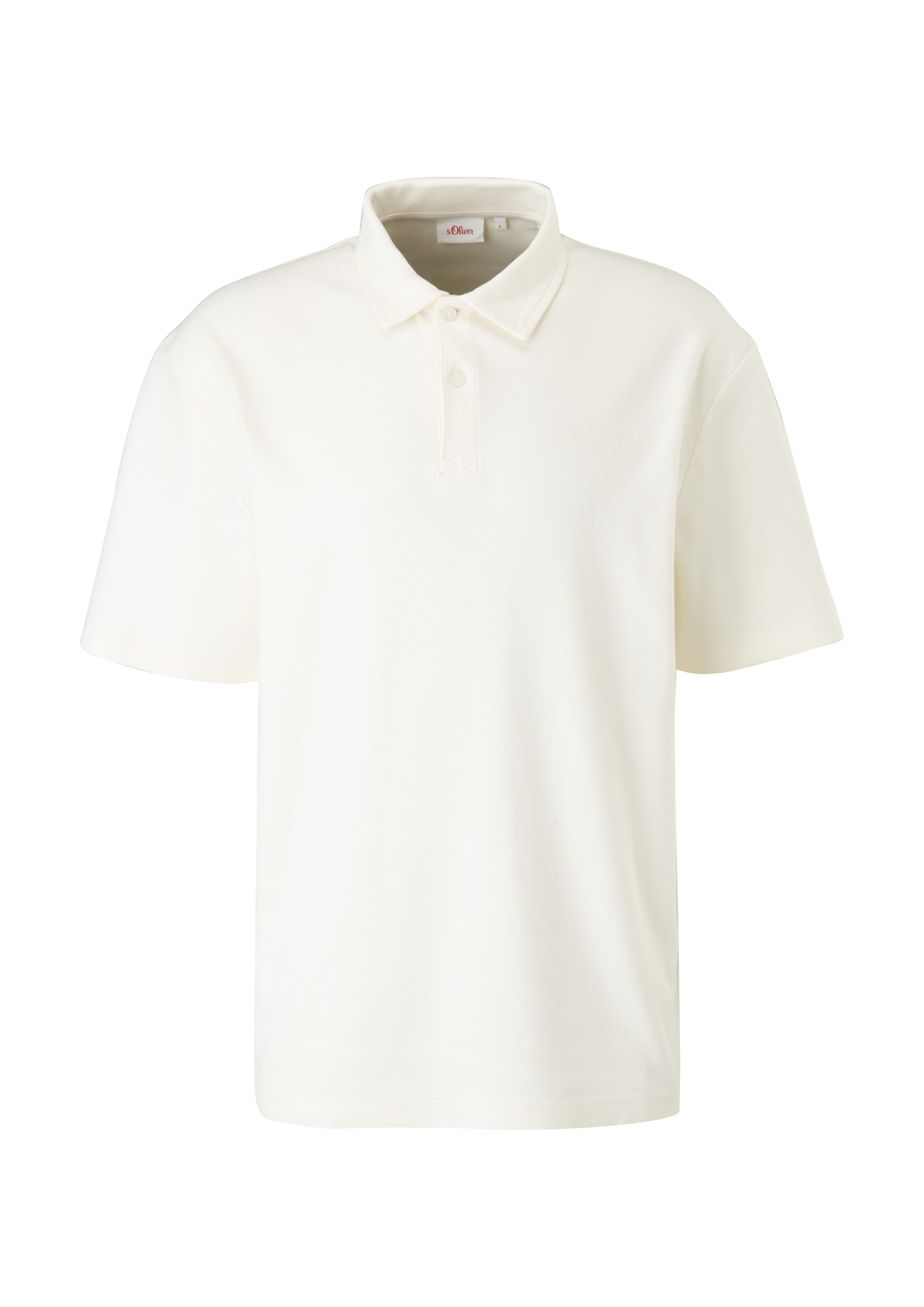 s.Oliver - Poloshirt mit Printdetail, Herren, creme