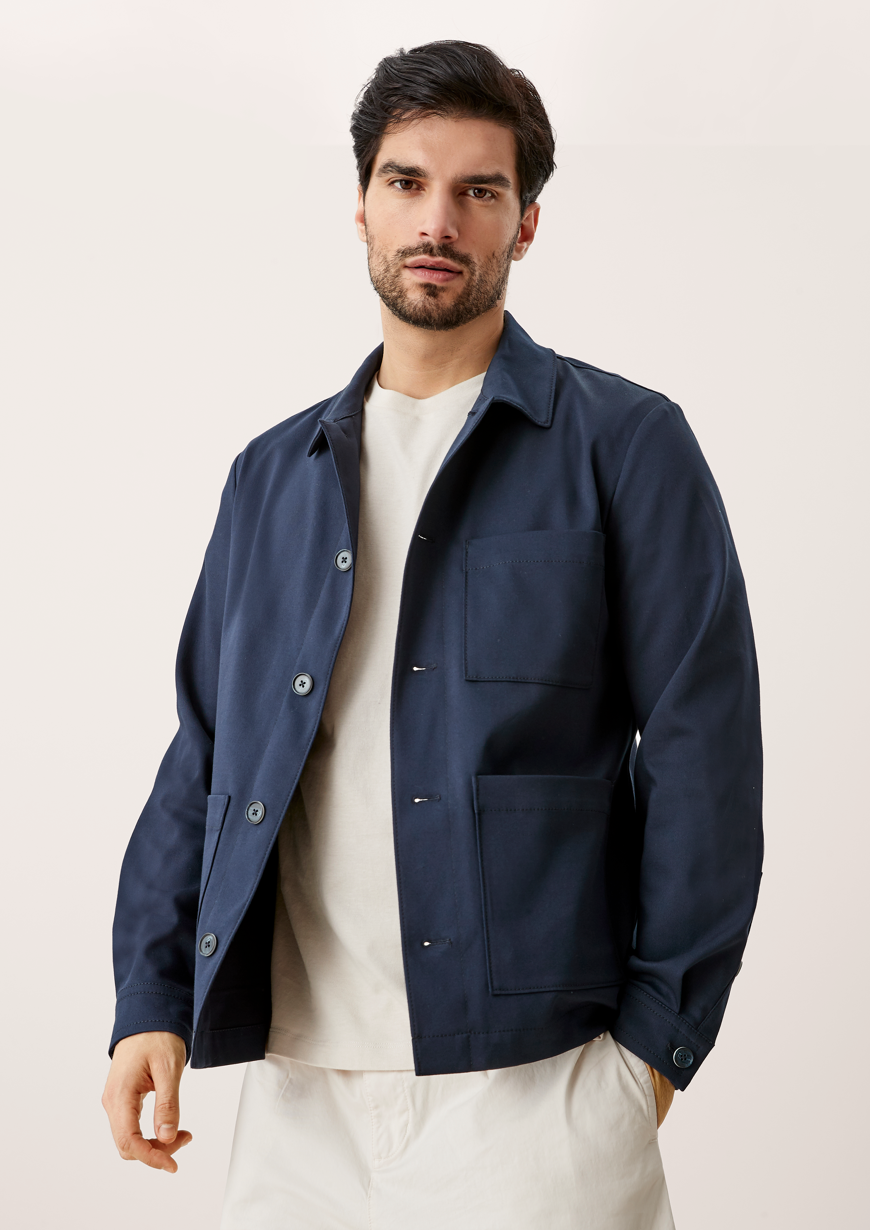 S.Oliver Slim: Overshirt aus Baumwollmix