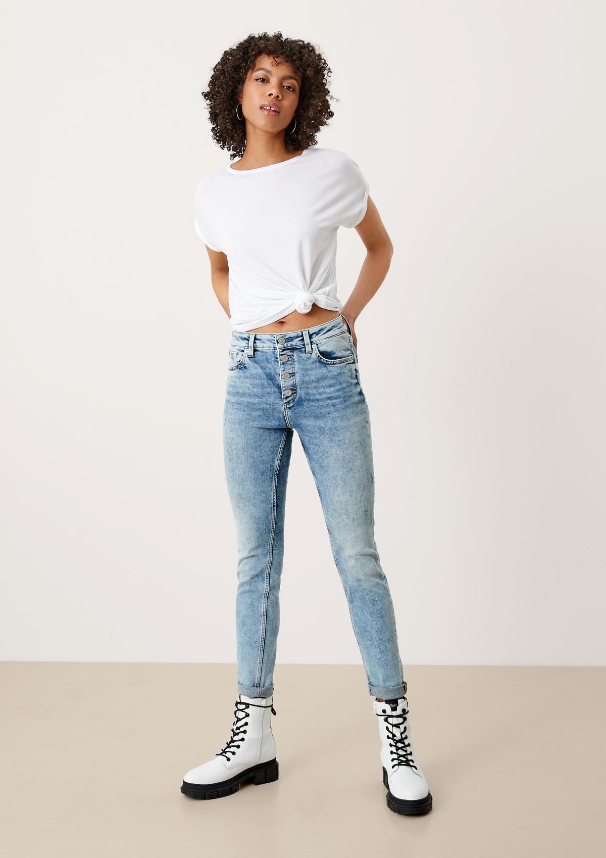 s.Oliver Skinny: jeans hlače, trendovske, sprane barve