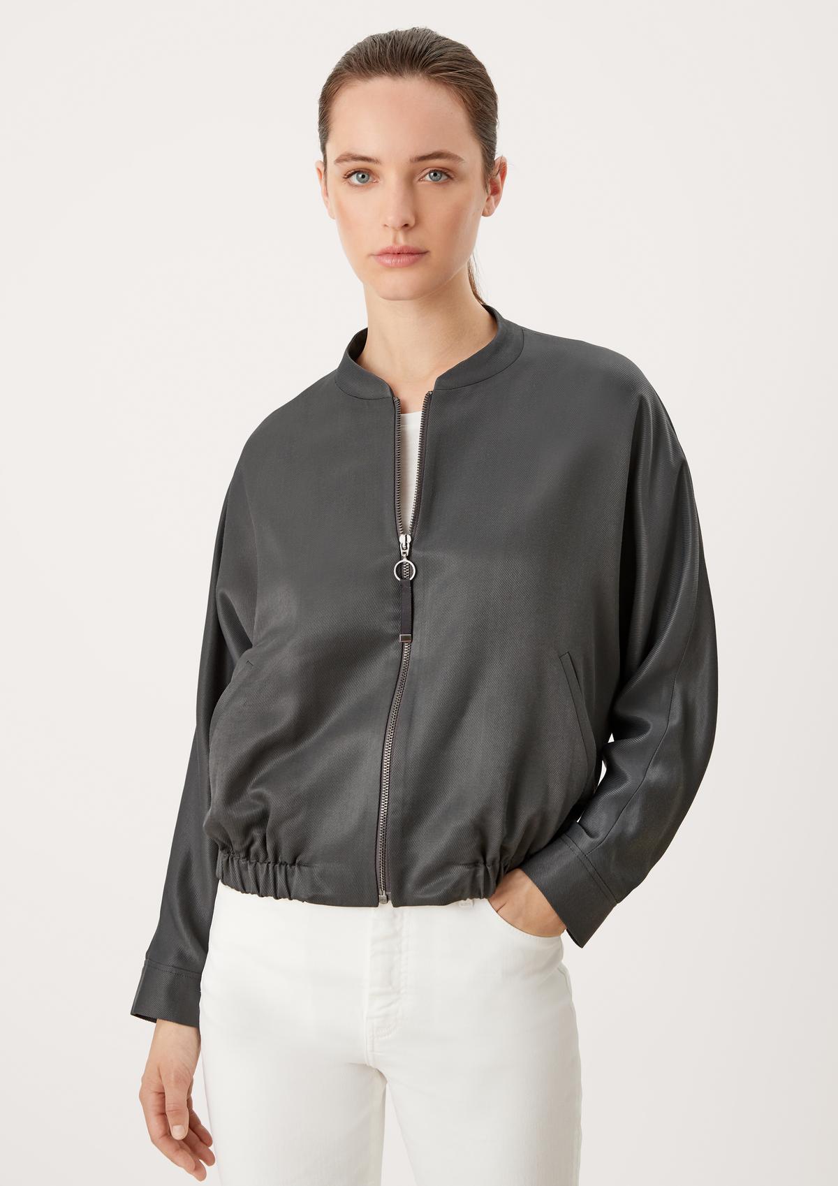 Bomber jacket with a twill texture
