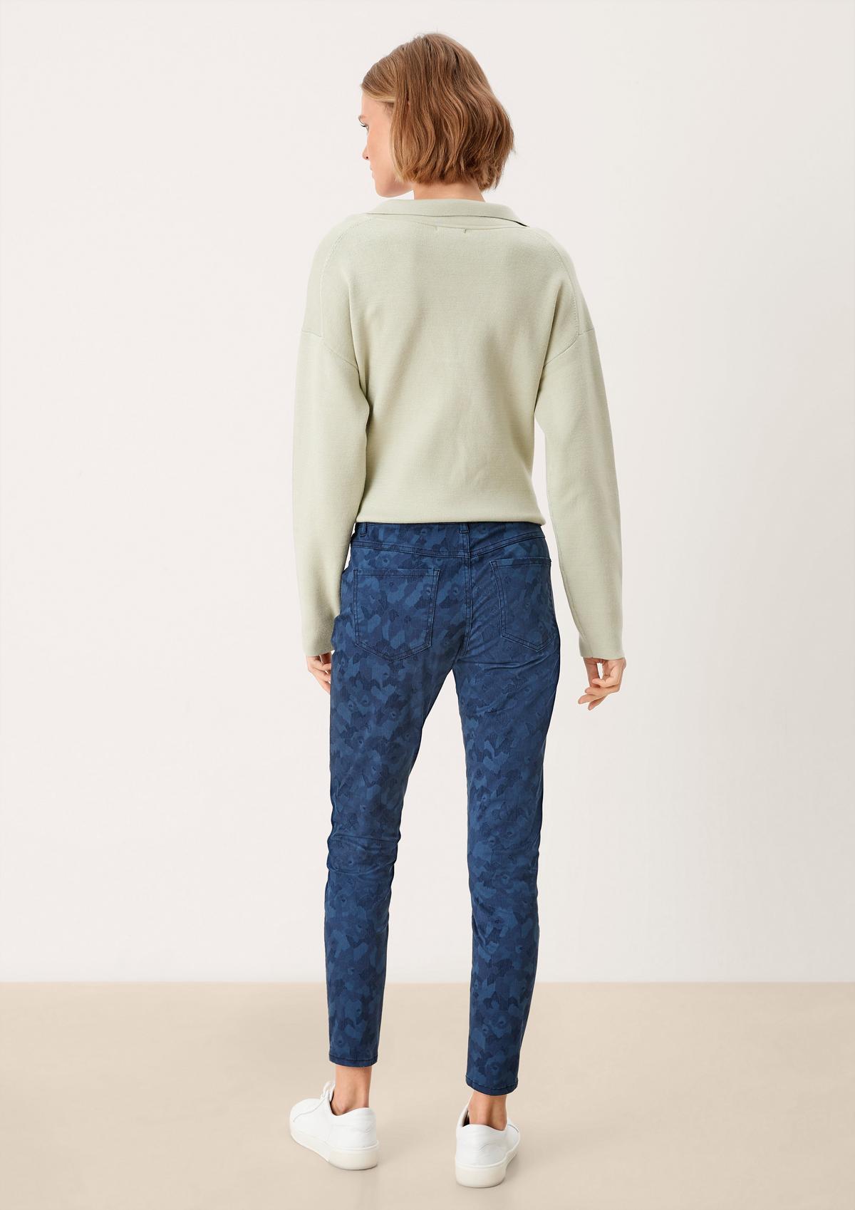 s.Oliver Slim fit: trousers with a print and a yoke waistband