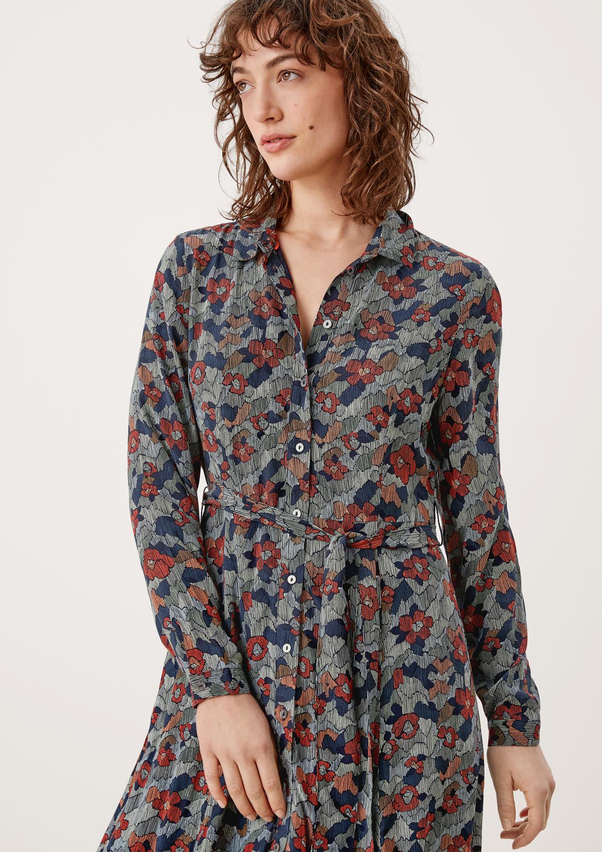 s.Oliver Shirt dress with a floral pattern