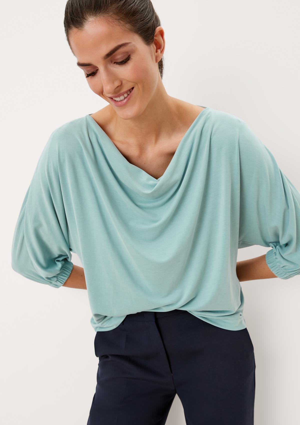 Jersey top with a cowl neckline