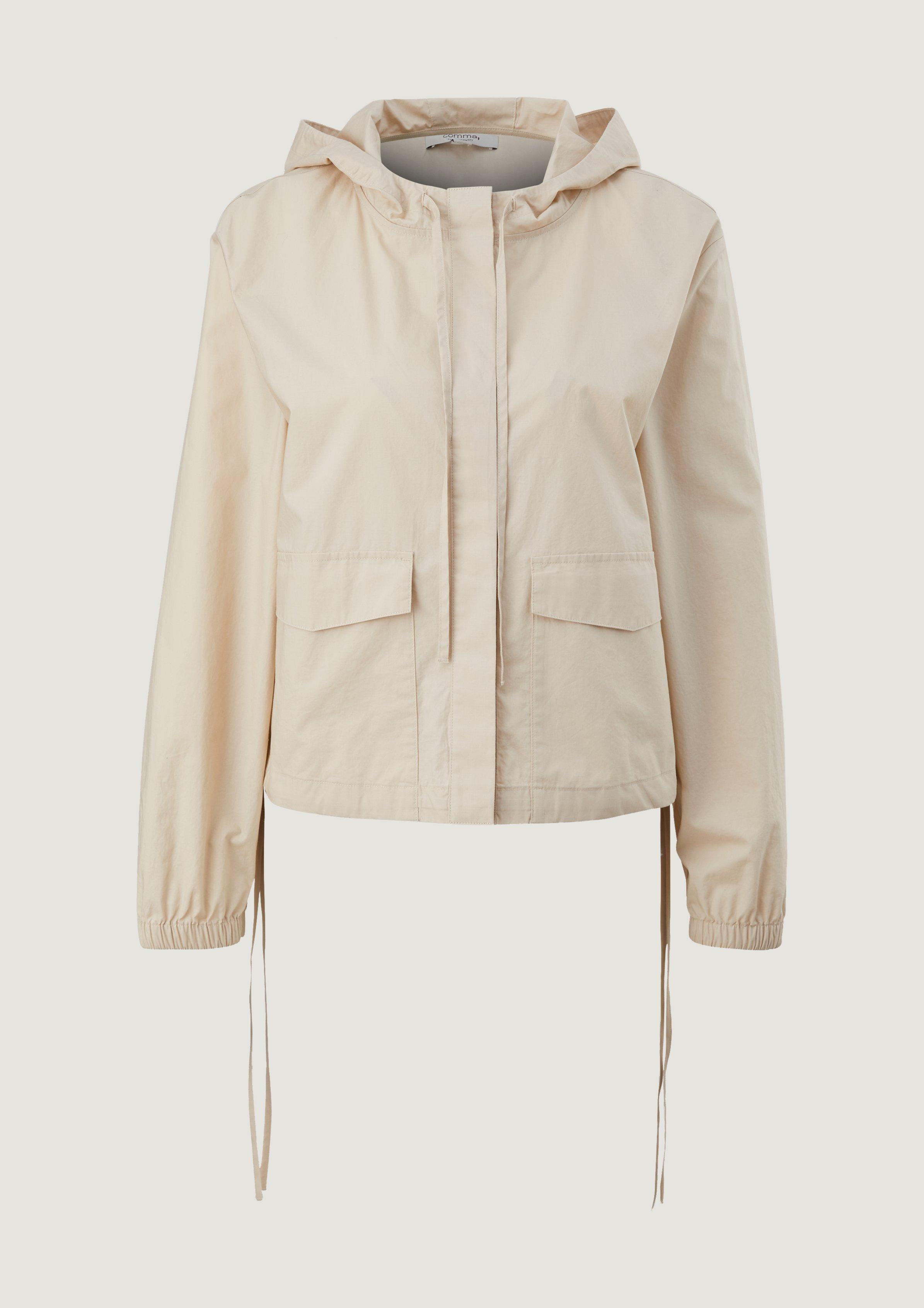 アウターその他 MO5CH1NO JEANS Logo jacket Beige ZIPPED HOODED DENIM BLOUSON | Maison Kitsuné