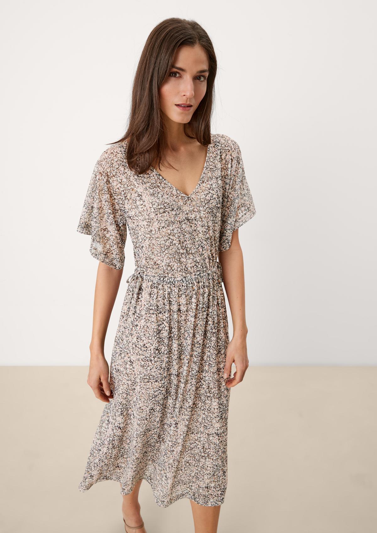 s.Oliver Mesh dress with flounce sleeves