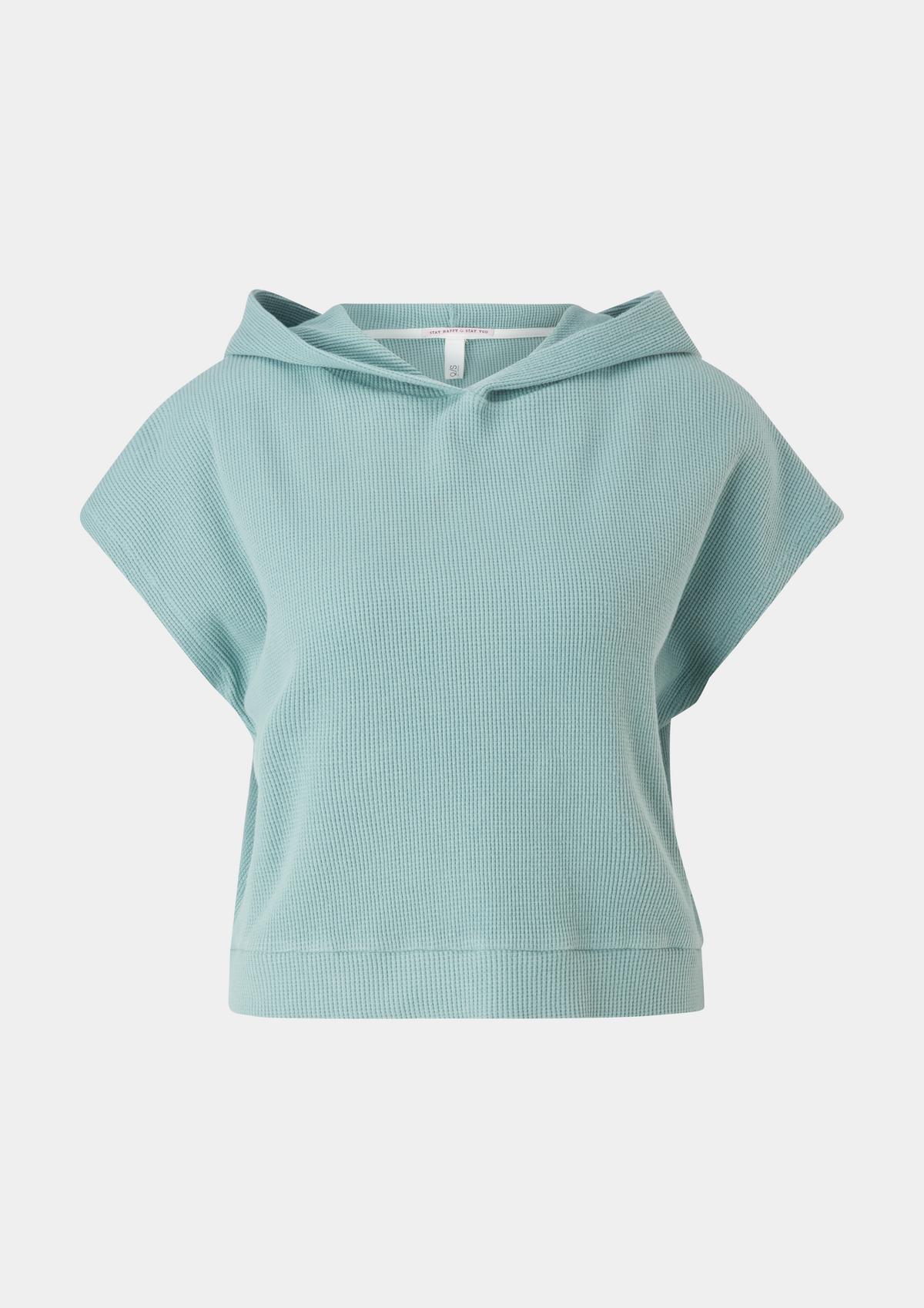 s.Oliver Hooded top with a waffle texture