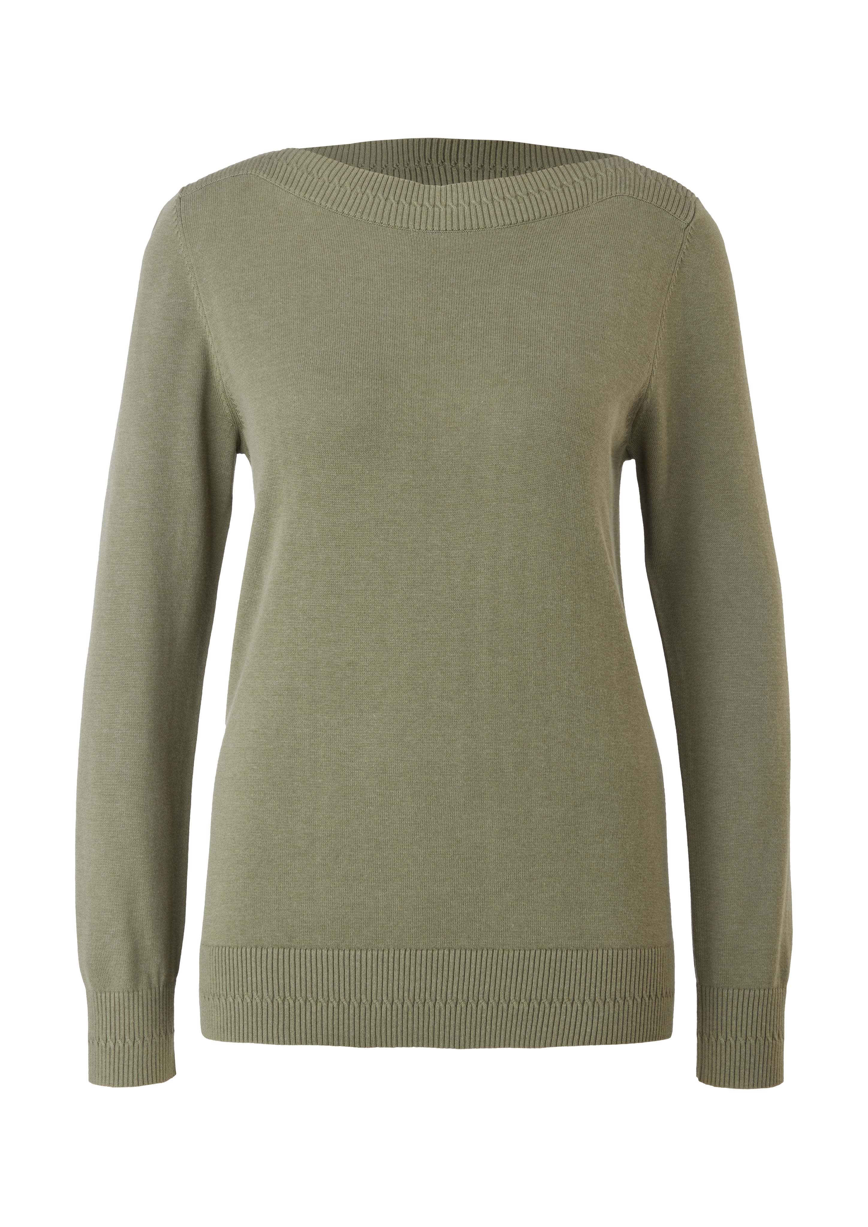 s.Oliver - Pullover mit U-Boot-Ausschnitt, Damen, Grün