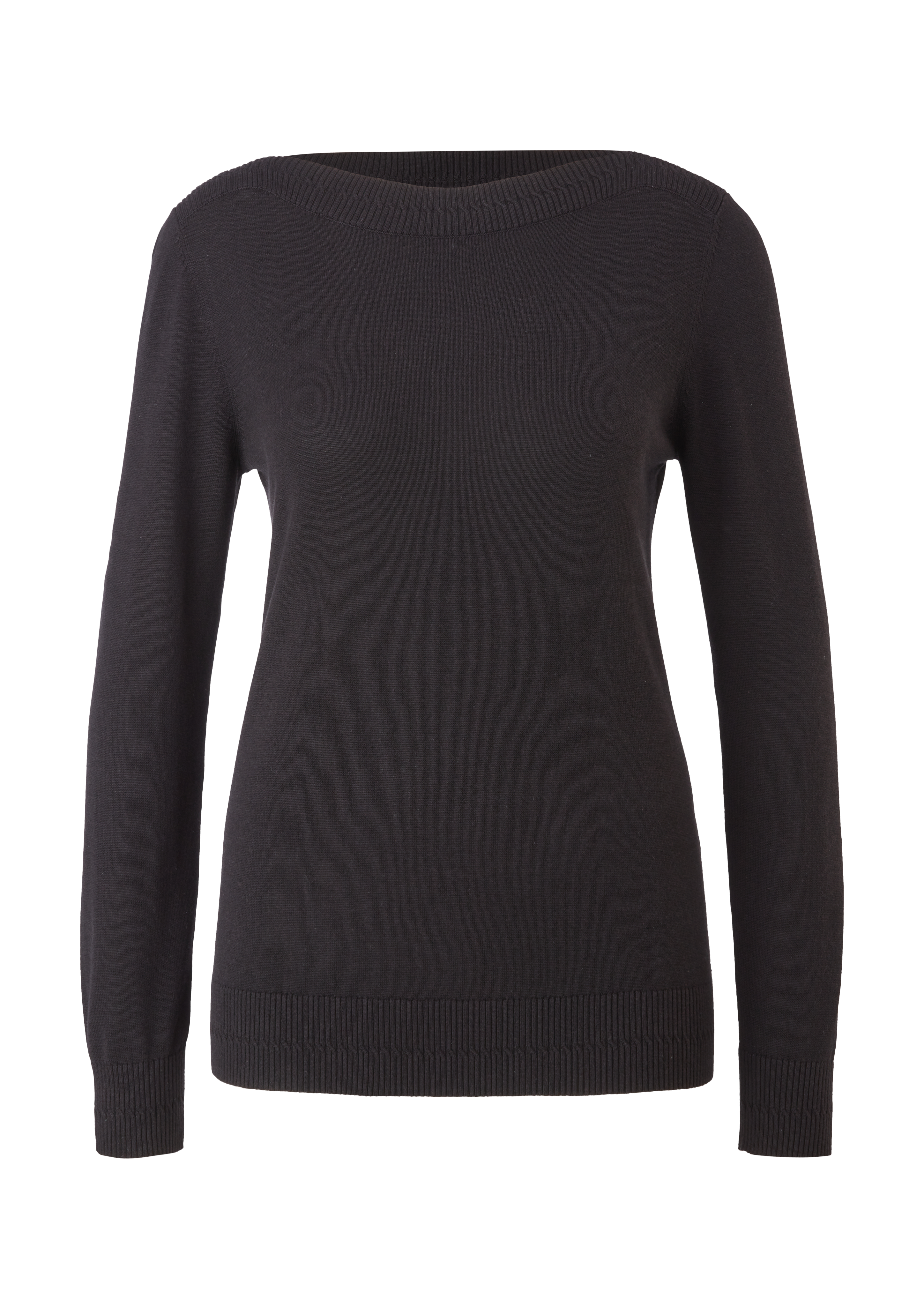 s.Oliver - Pullover mit U-Boot-Ausschnitt, Damen, schwarz