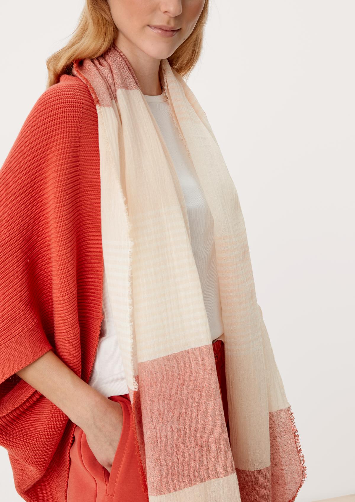 s.Oliver Linen blend striped scarf