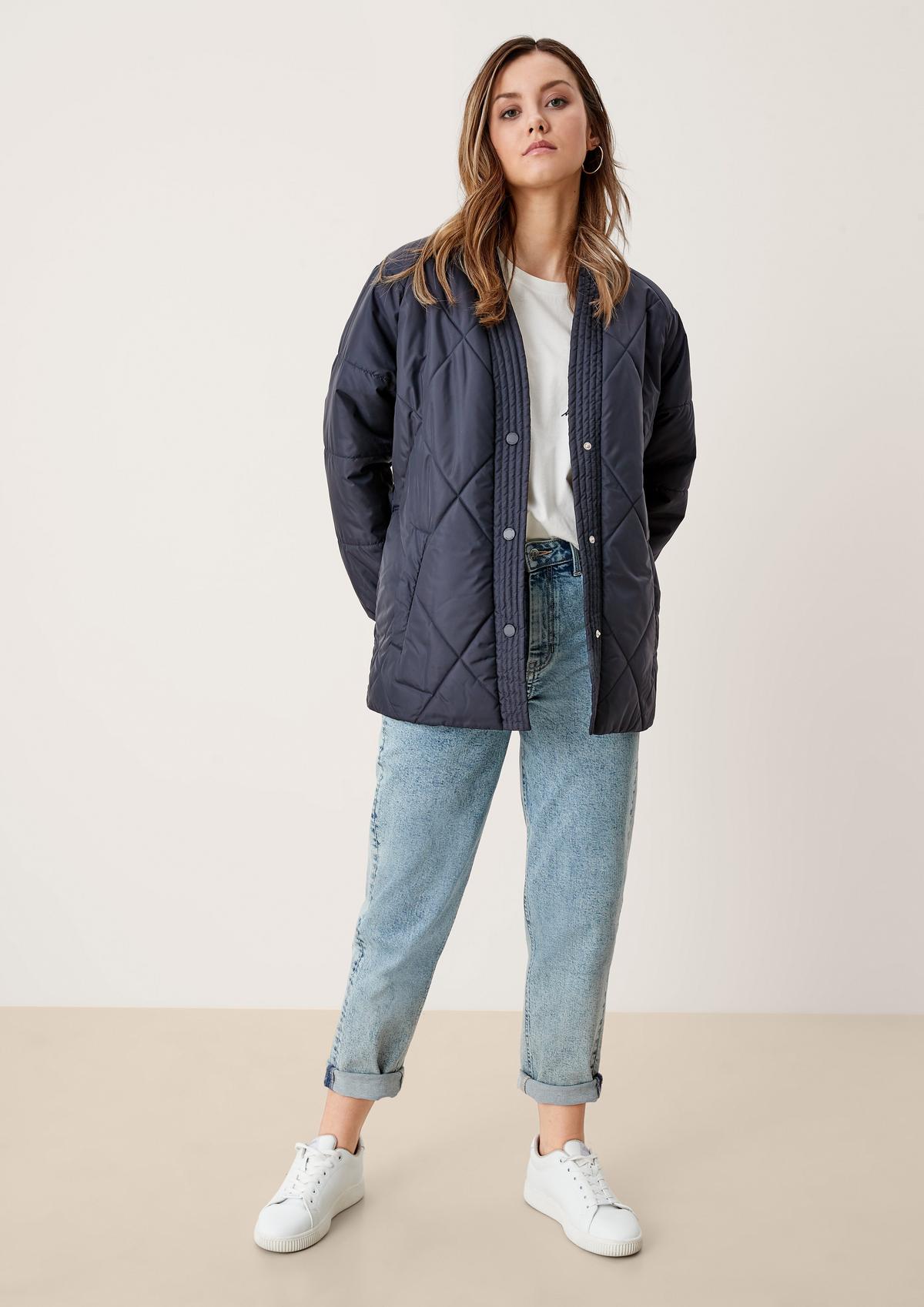 s.Oliver Quilted jacket with a tie-around belt