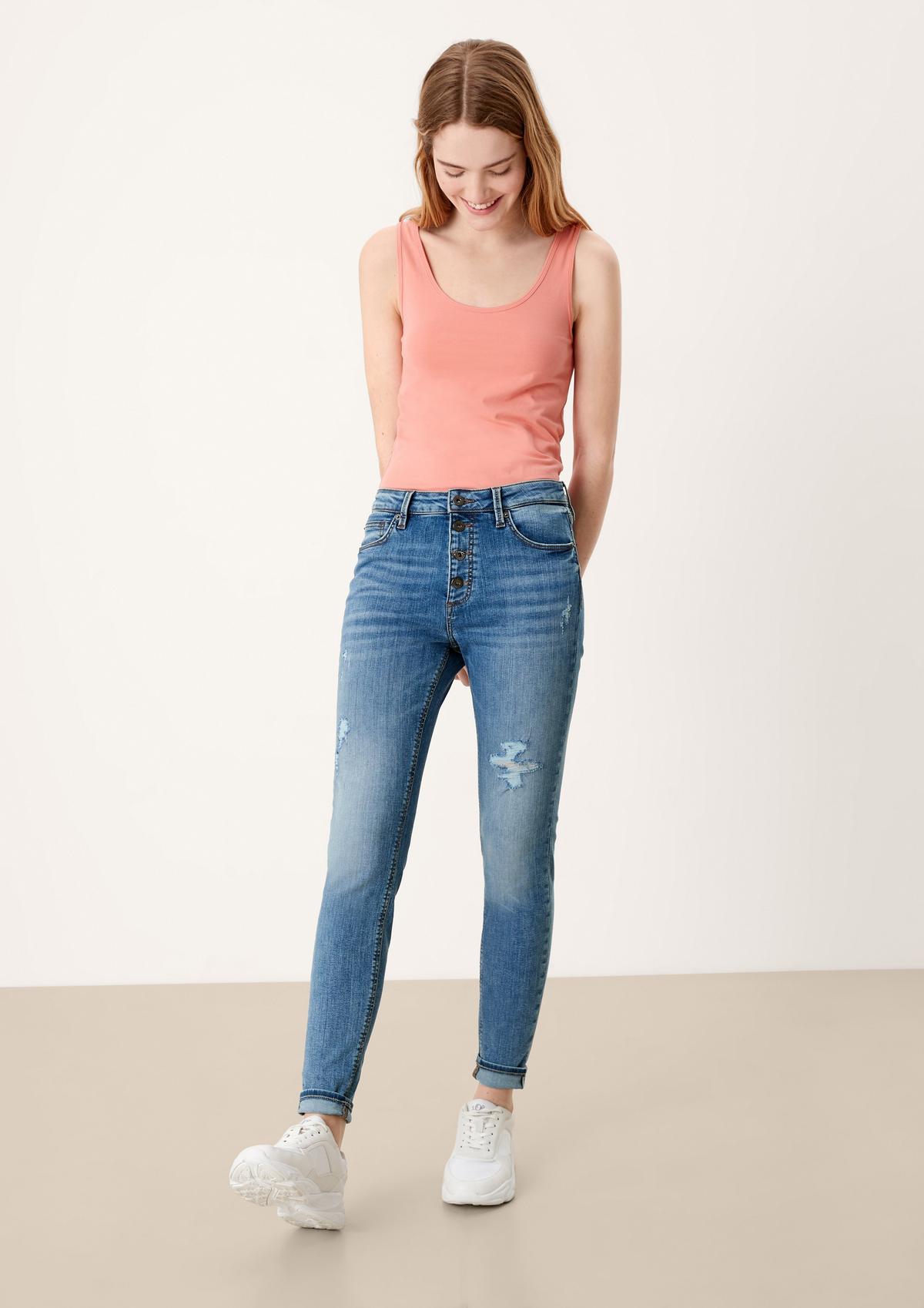 s.Oliver Slim: jeans met hoge taille