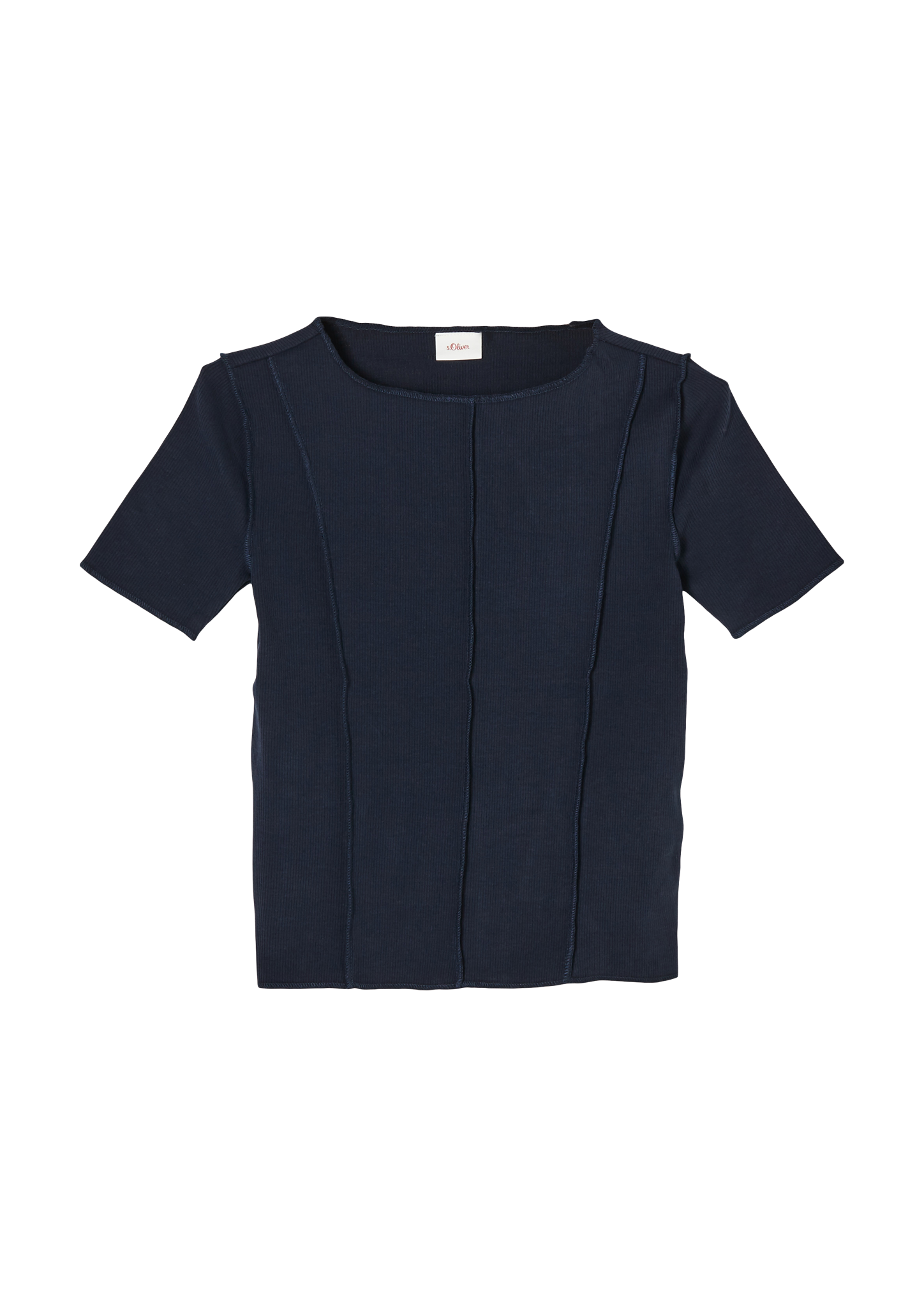 s.Oliver - Rippshirt mit Babylock-Kante, Mädchen, blau