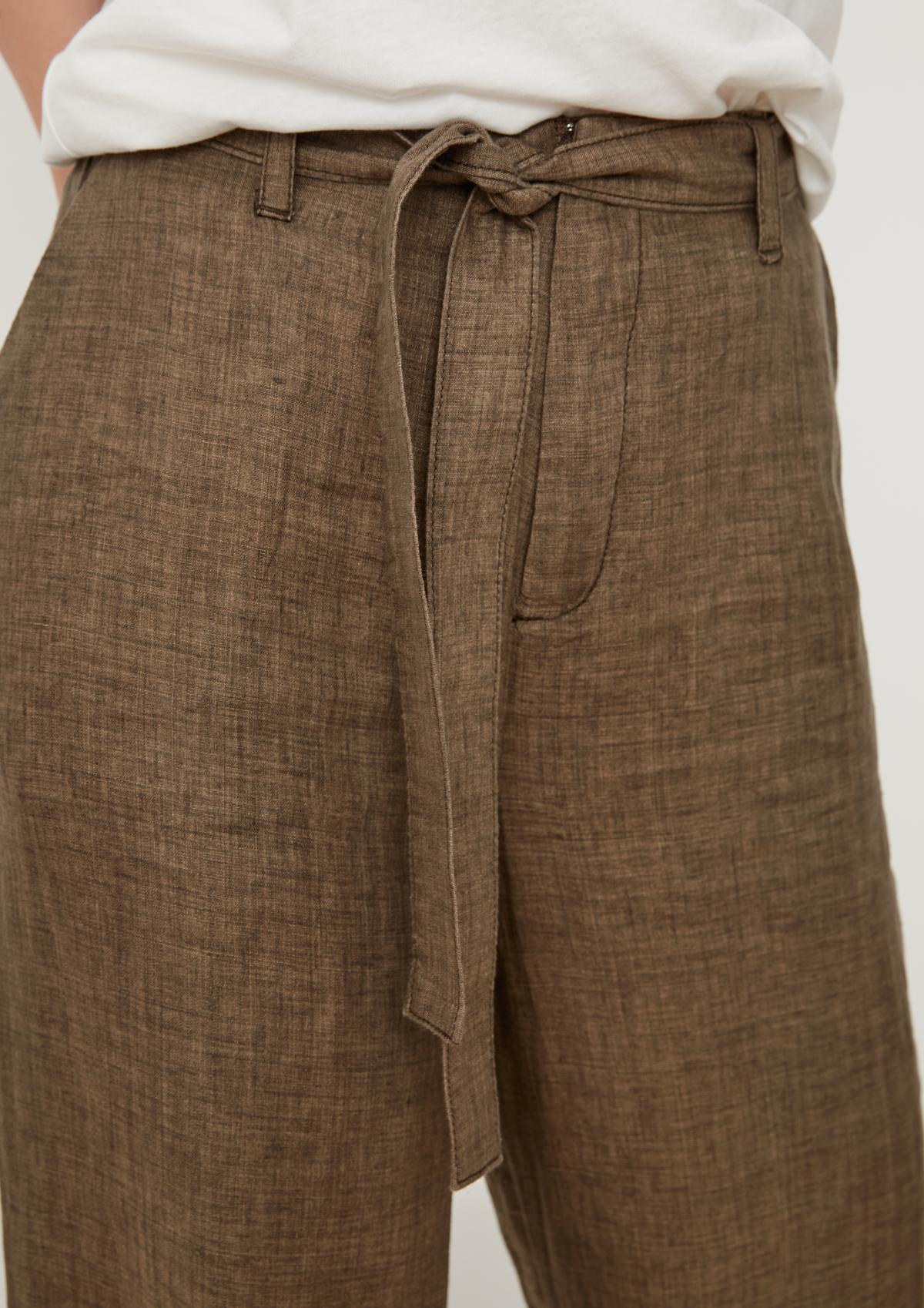 s.Oliver Regular : pantalon en lin à ceinture