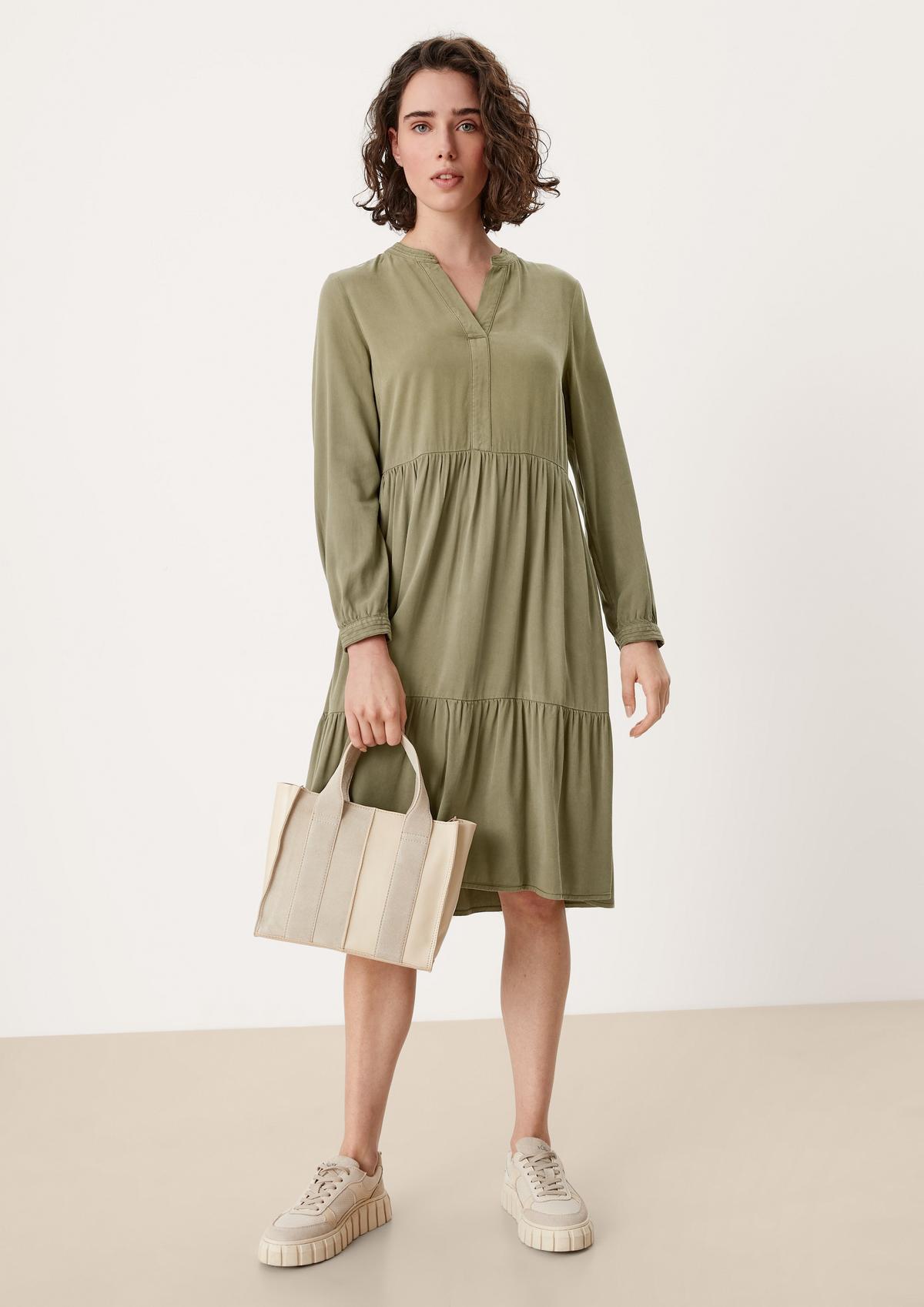 s.Oliver Flounce dress with long sleeves