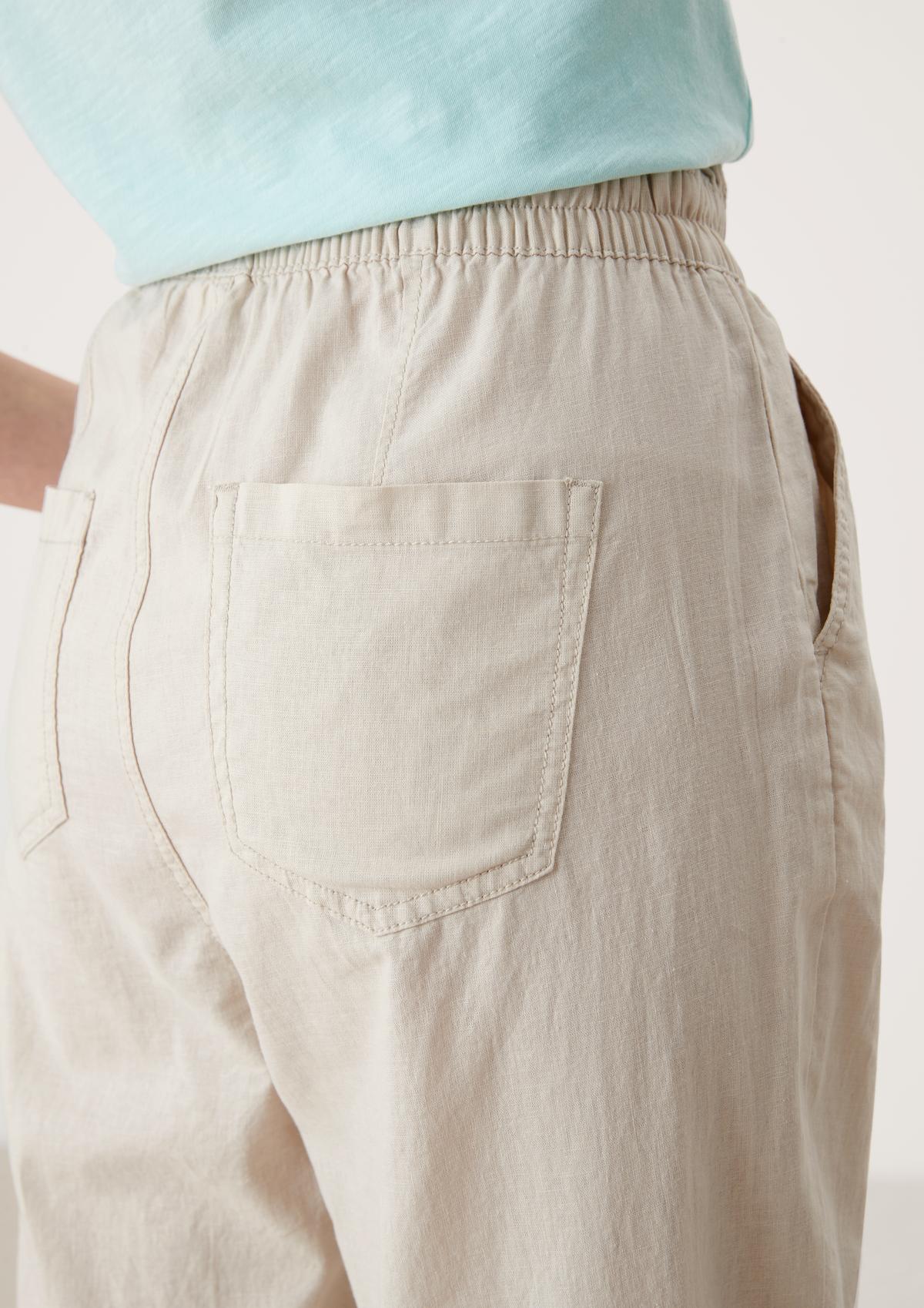 s.Oliver High waist broek van een linnenmix