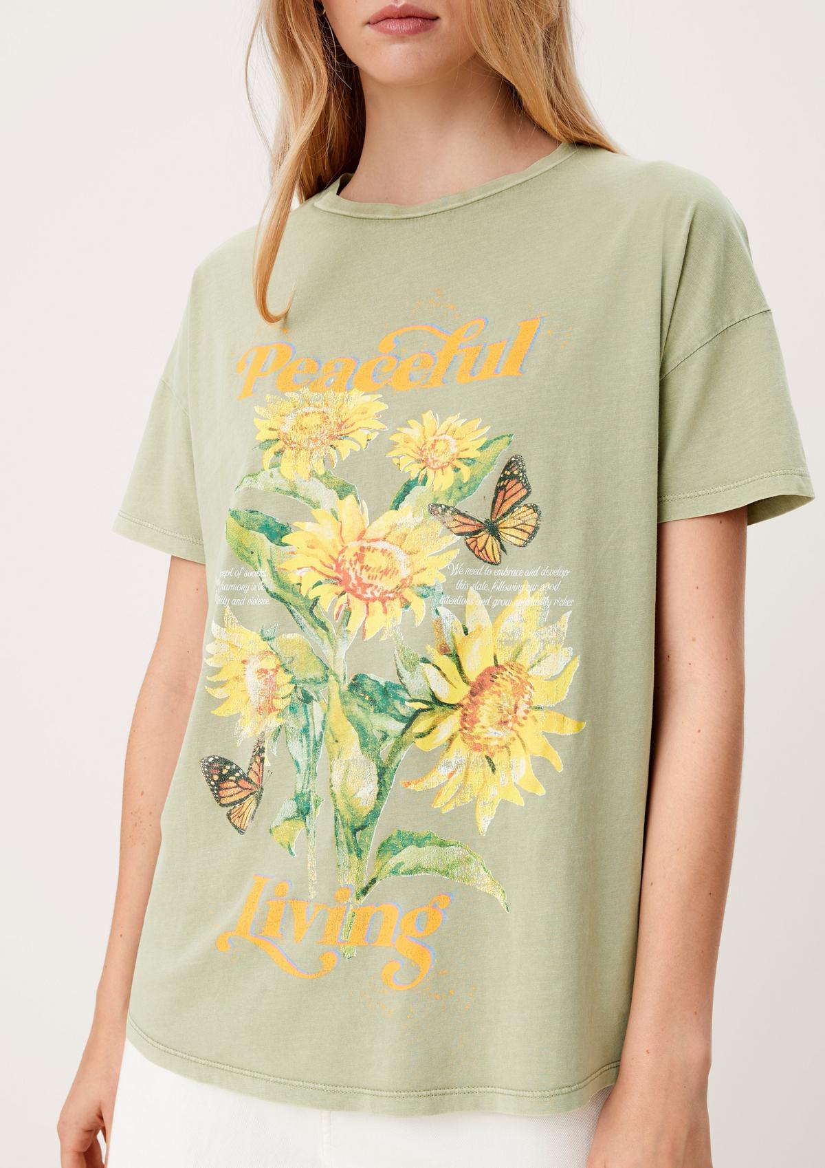 s.Oliver Jersey shirt met florale print