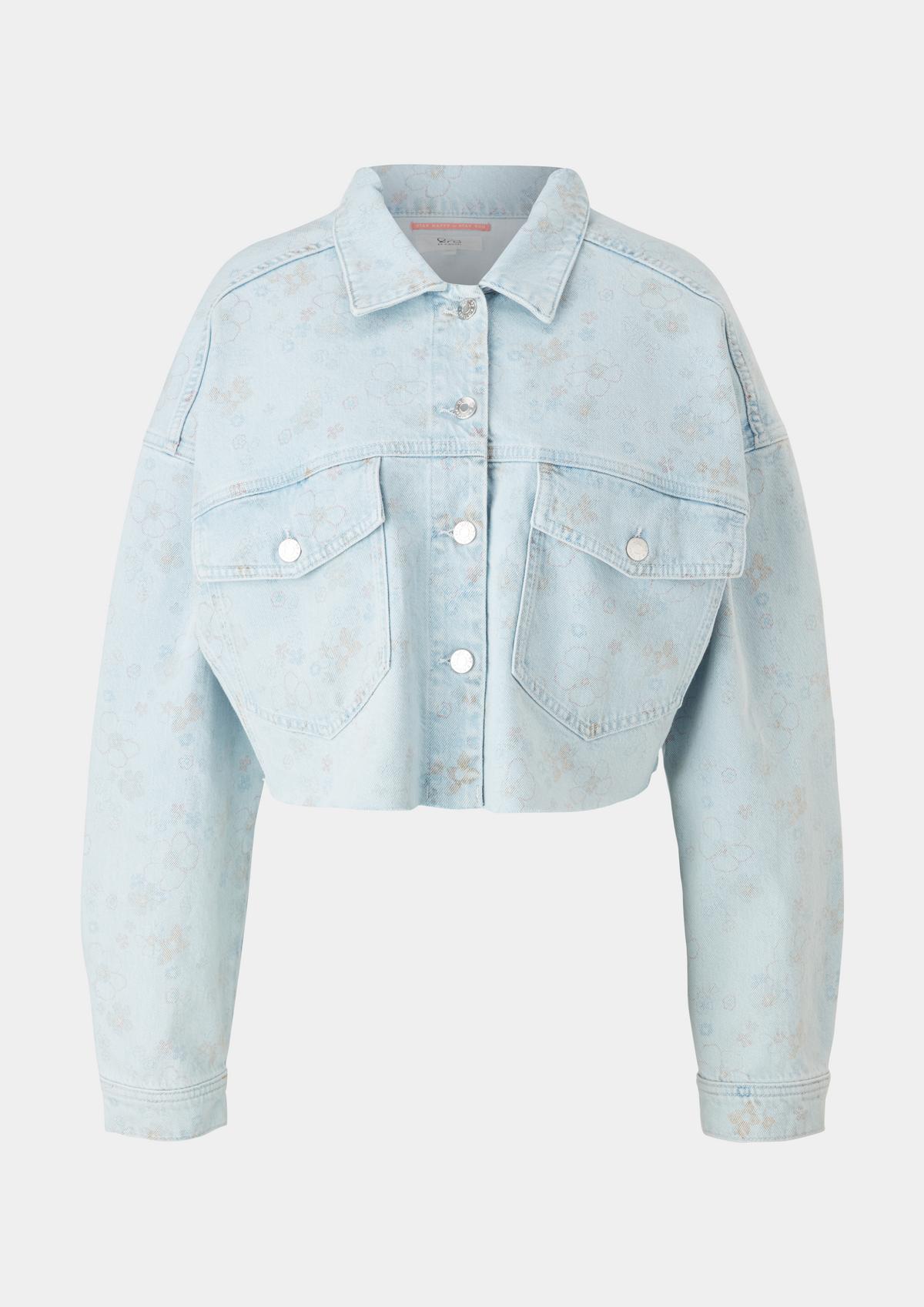 s.Oliver Denim jacket with an all-over print
