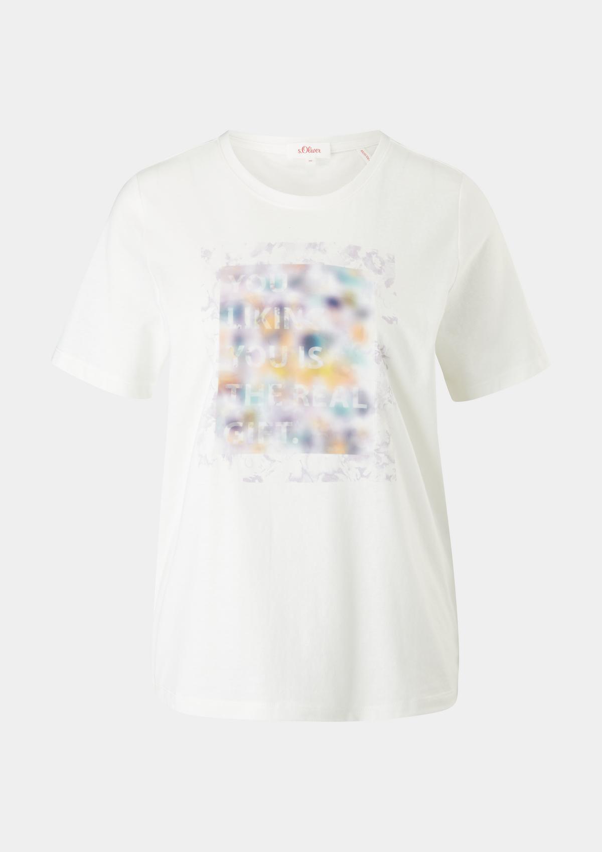 s.Oliver T-Shirt mit Print und Stickdetail