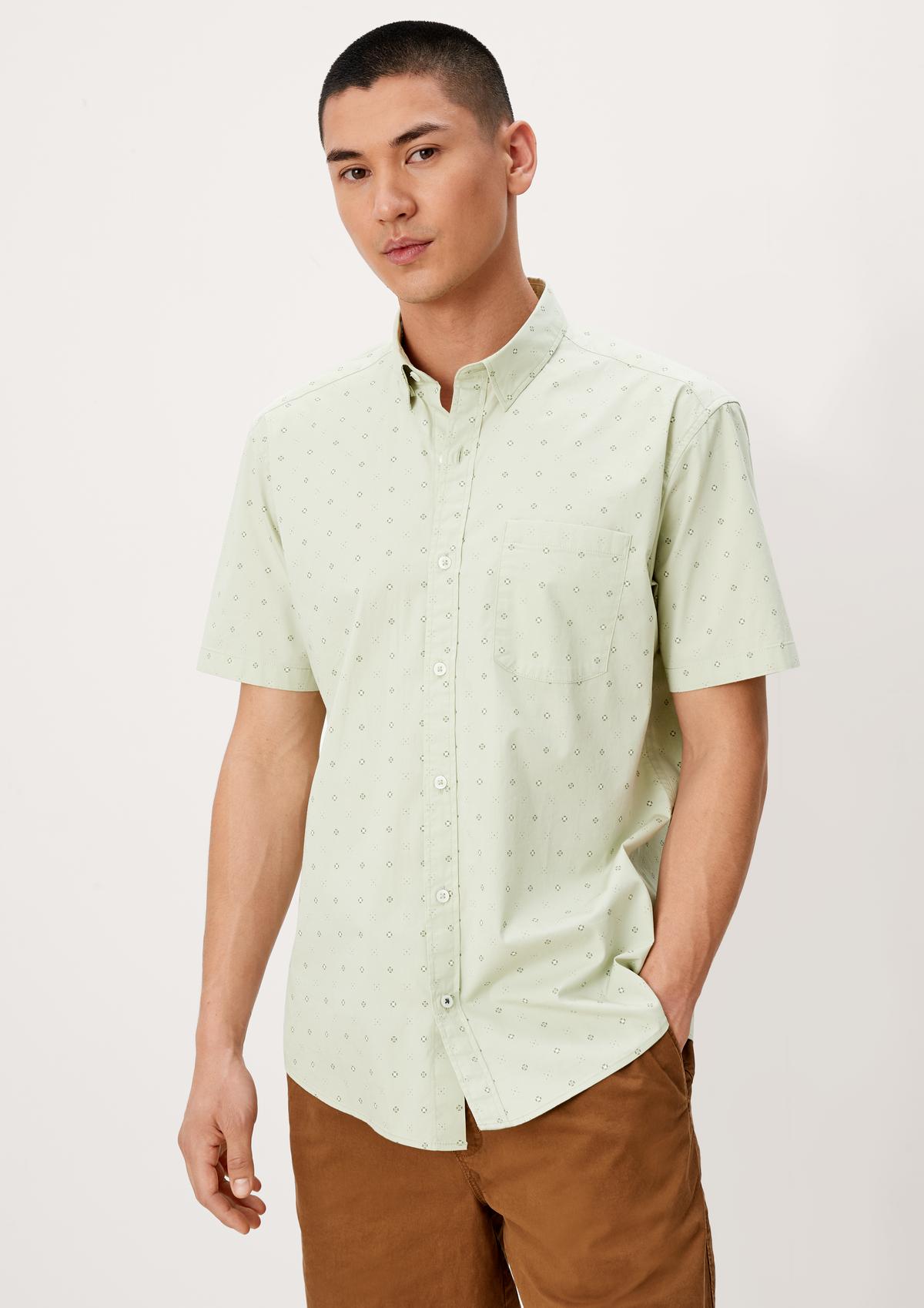 s.Oliver Regular: overhemd met korte mouwen en fijne print
