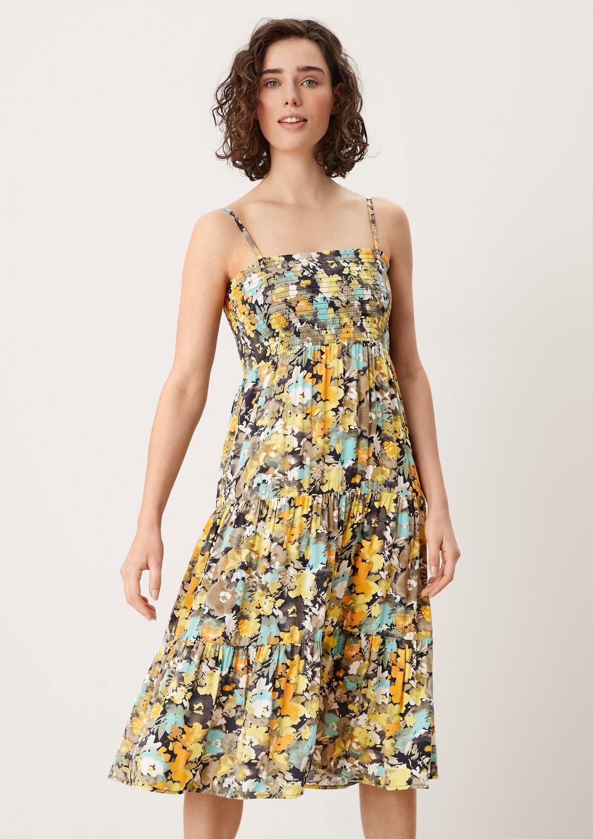 s.Oliver Midi-jurk met gesmokt detail