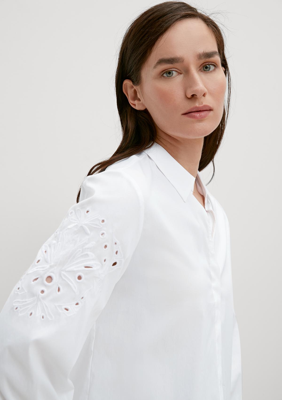comma Bluse mit Broderie Anglaise