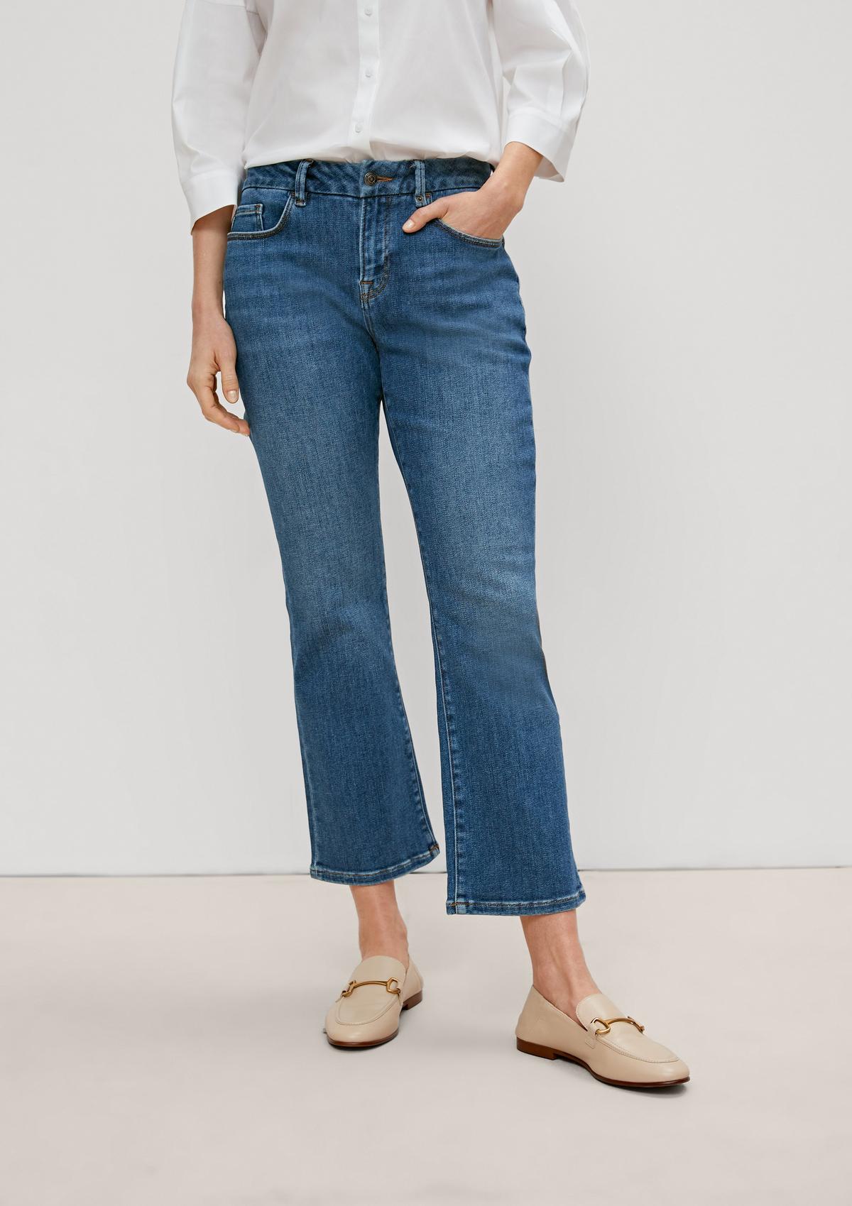 Regular: 7/8-Jeans mit Flared Leg - tiefblau | Comma