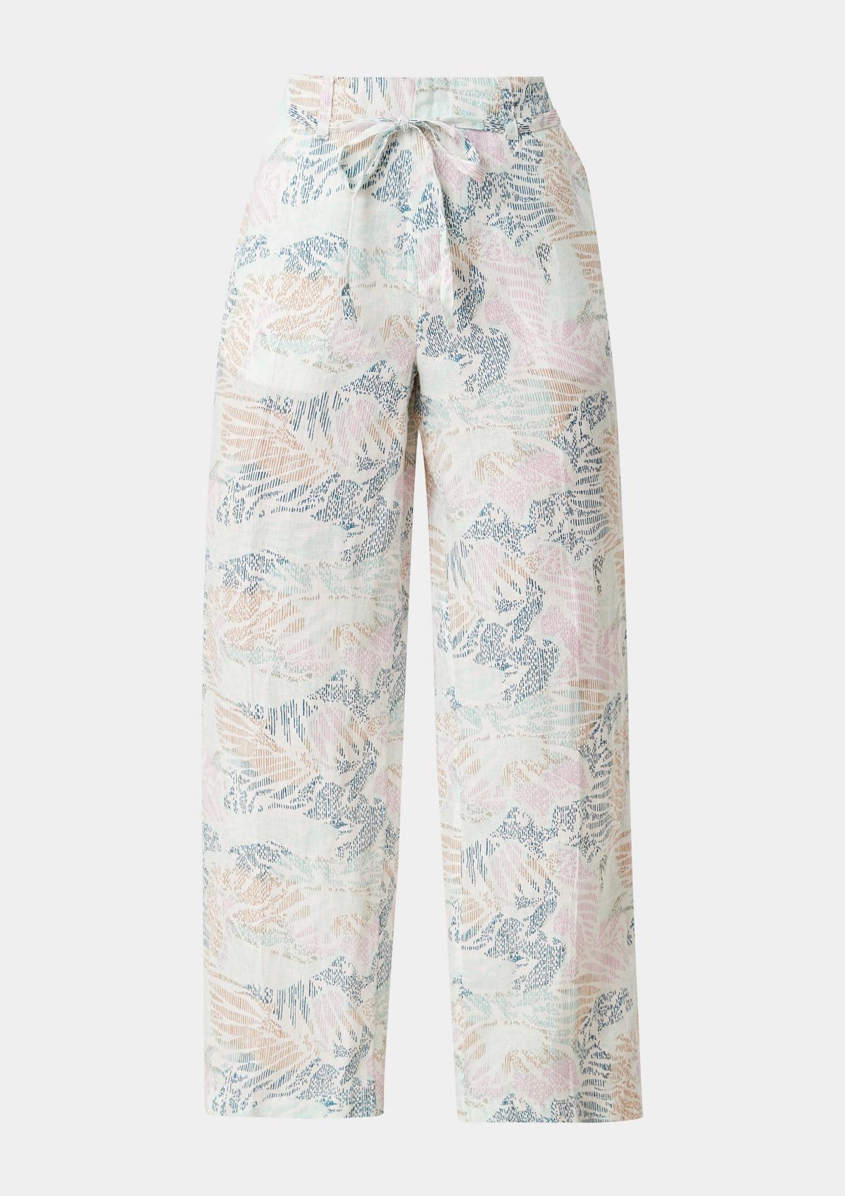 s.Oliver Regular : pantalon en lin à imprimé floral