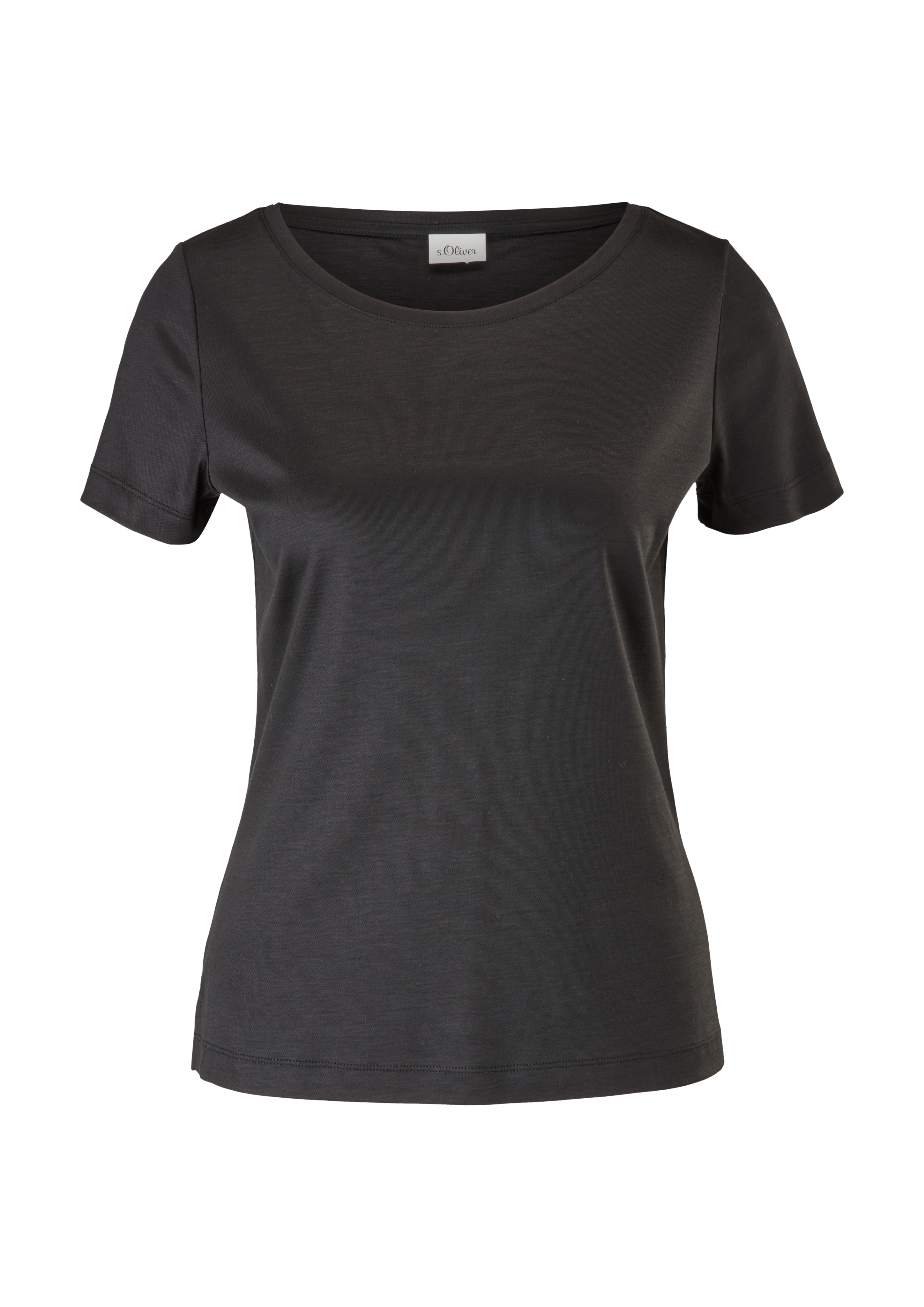 s.Oliver - T-Shirt aus Lyocell, Damen, schwarz