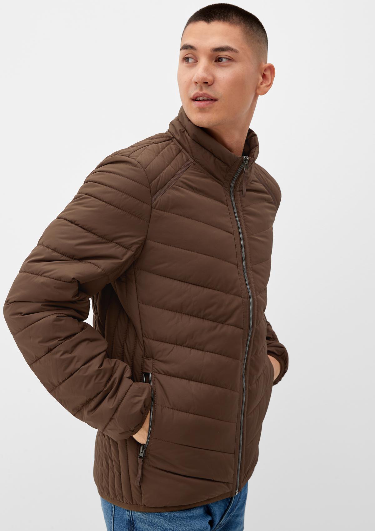 Lightweight quilted jacket with a stand-up collar - honey yellow