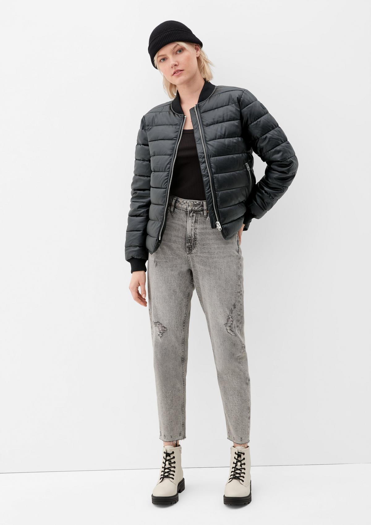 s.Oliver Faux leather quilted bomber jacket