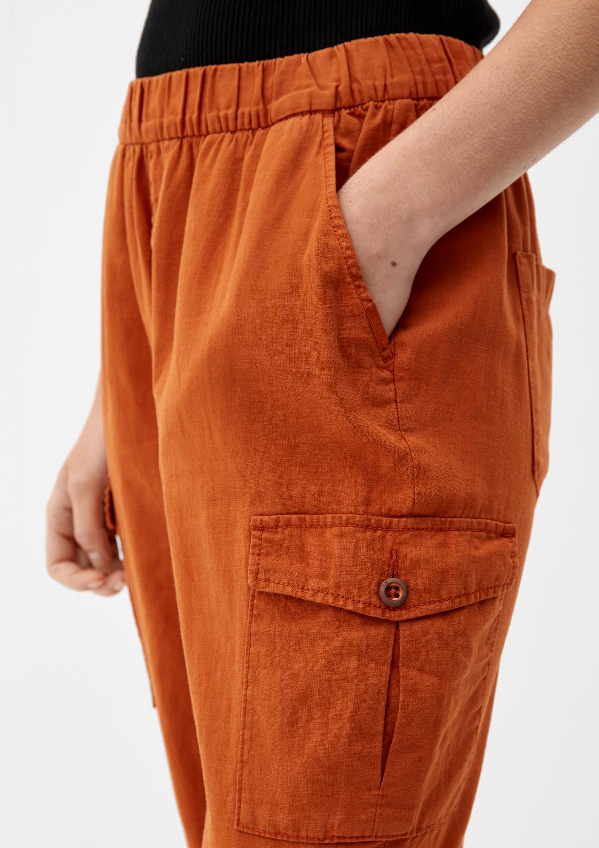 s.Oliver Regular fit: cargo trousers in a linen blend