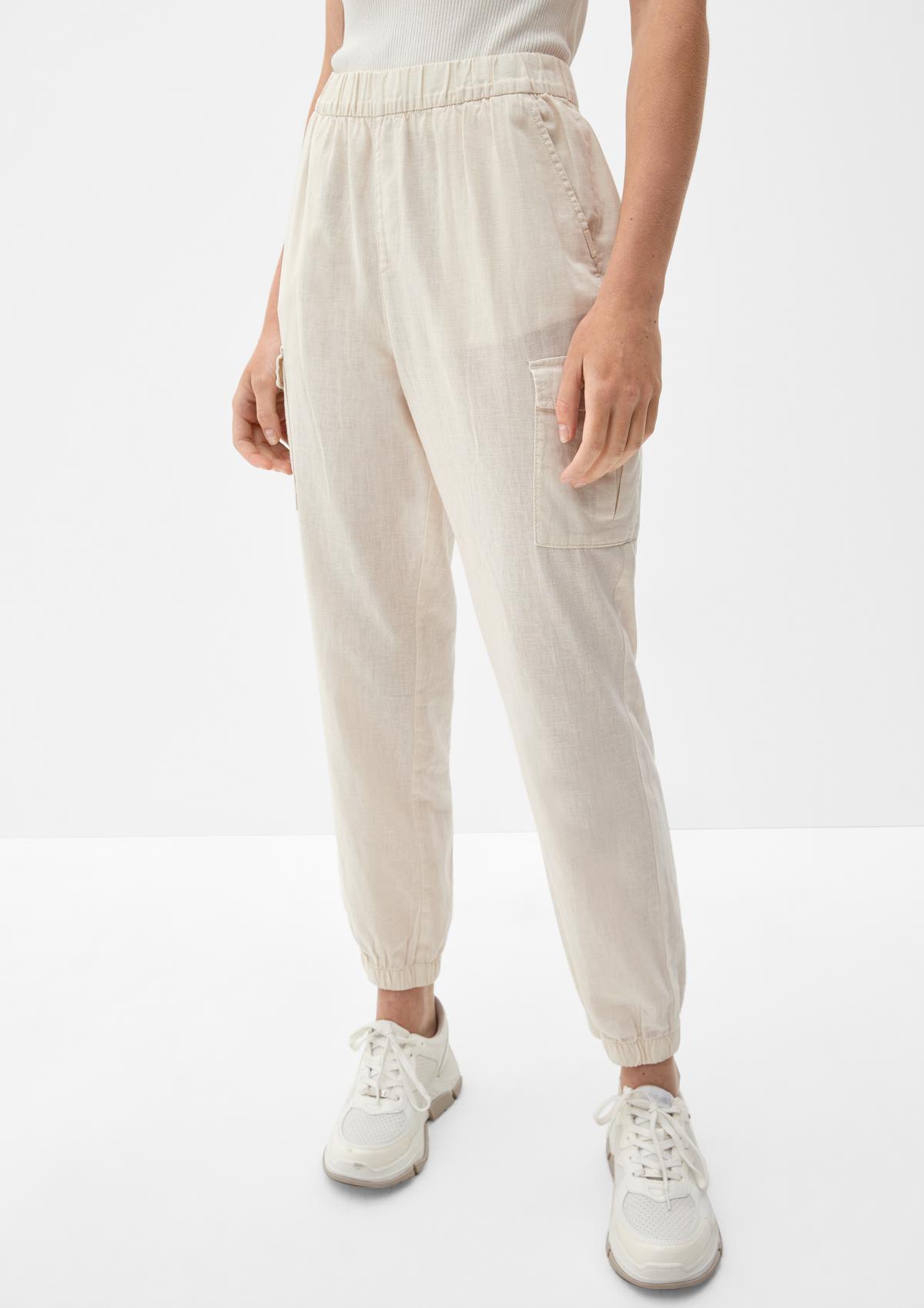 s.Oliver Regular fit: cargo trousers in a linen blend
