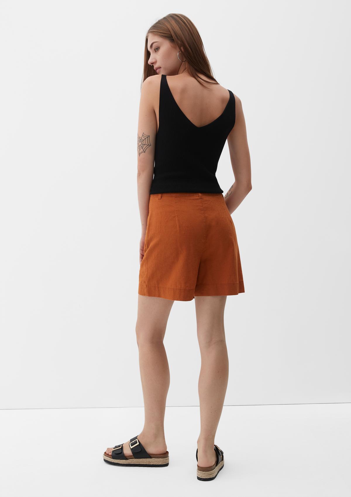 s.Oliver Regular fit: linen blend shorts