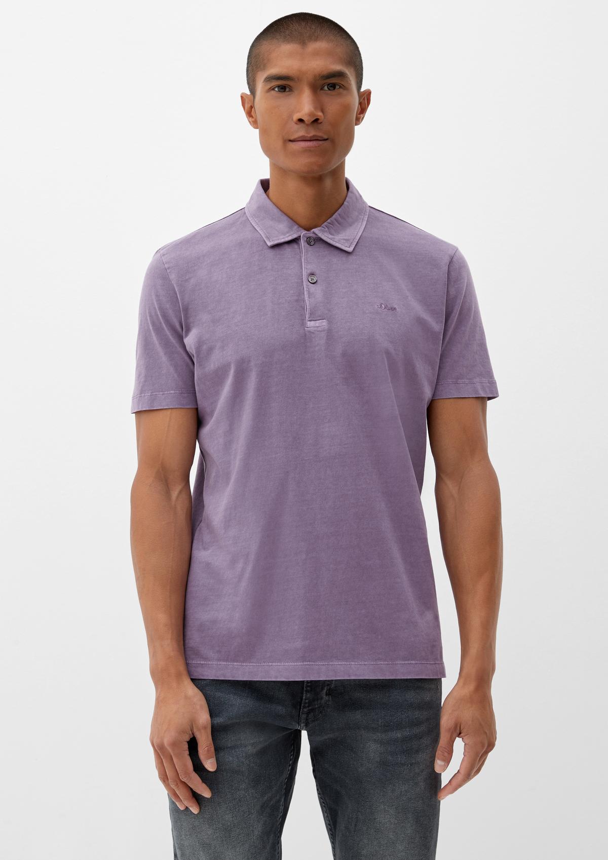 Polo shirt with subtle logo embroidery - lavender | s.Oliver