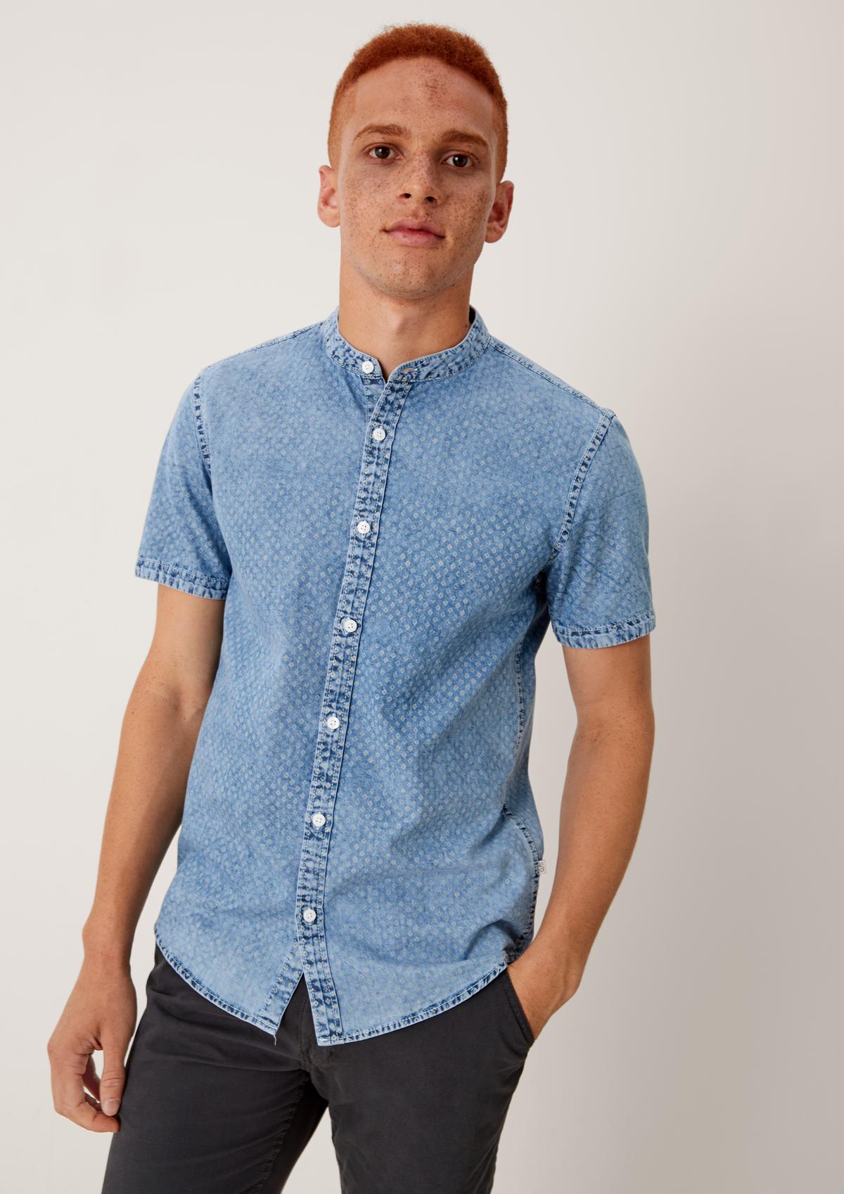s.Oliver Extra-slim fit: shirt in a Henley style