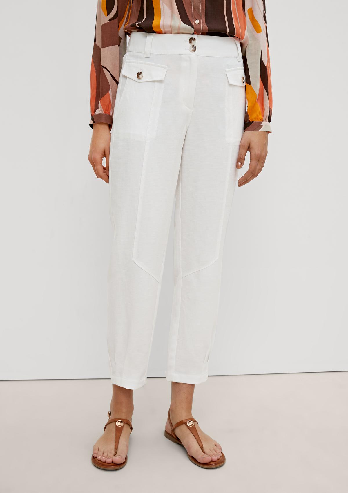 comma Regular fit: linen trousers with flap pockets