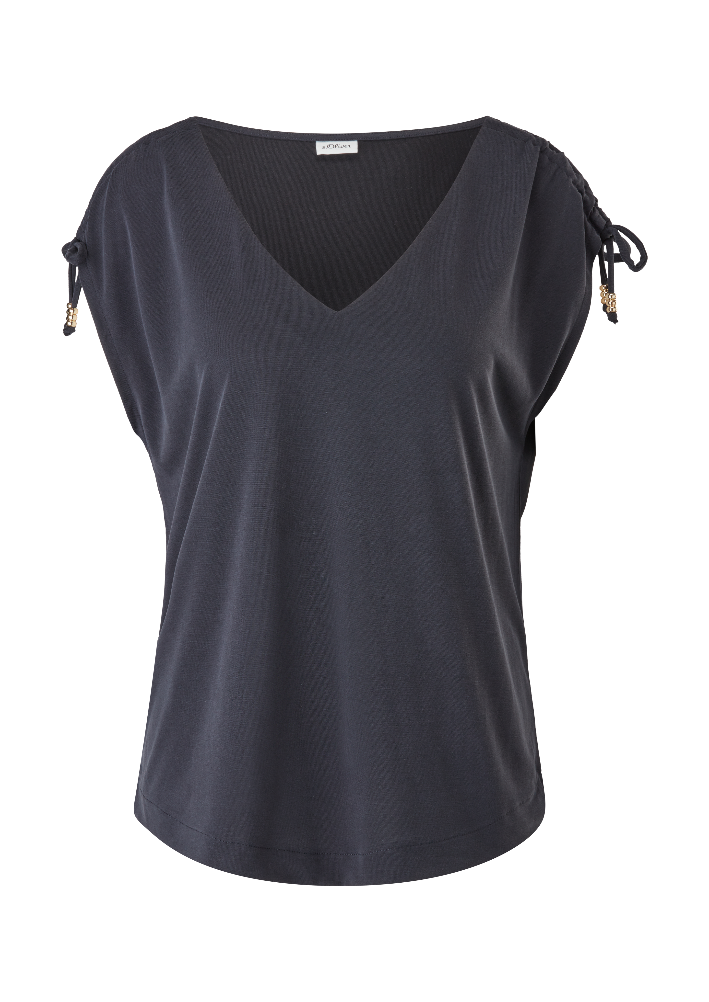 s.Oliver - T-Shirt aus Interlockjersey, Damen, schwarz