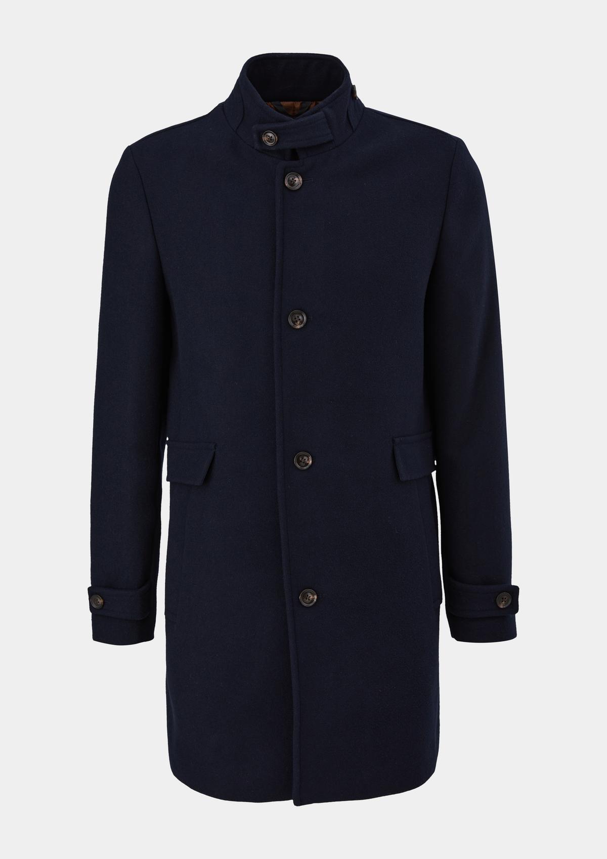 Wool closable with coat - a blend navy collar
