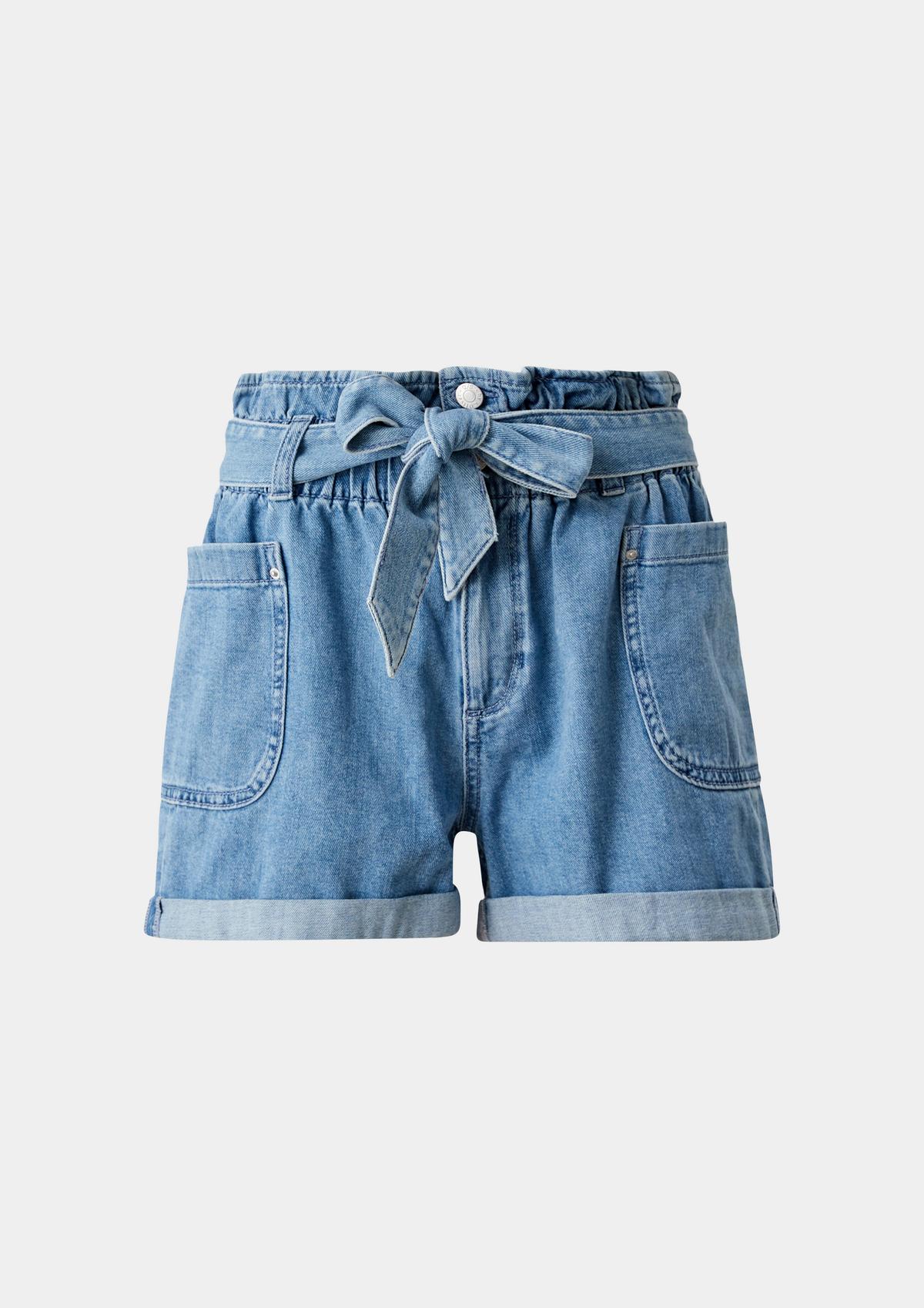 s.Oliver Regular fit: denim paperbag shorts