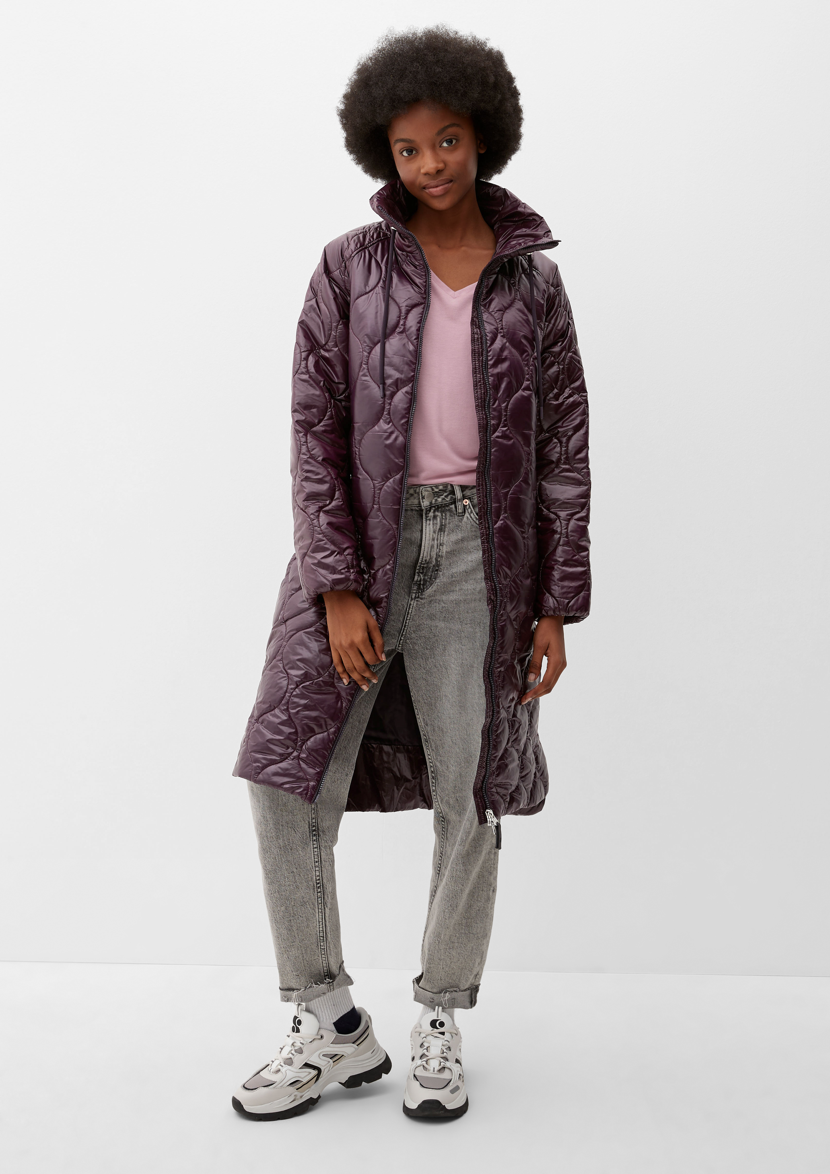 Purple store quilted coat