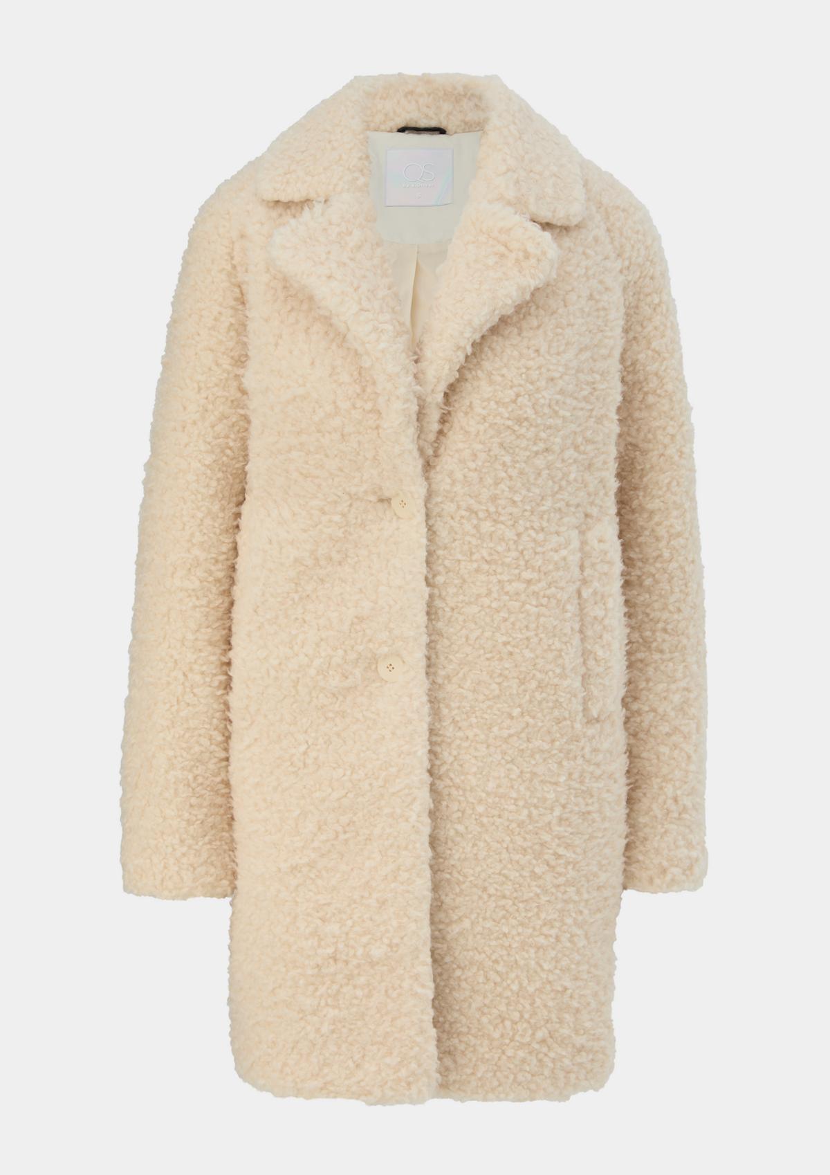 s.Oliver Plush coat with a lapel collar