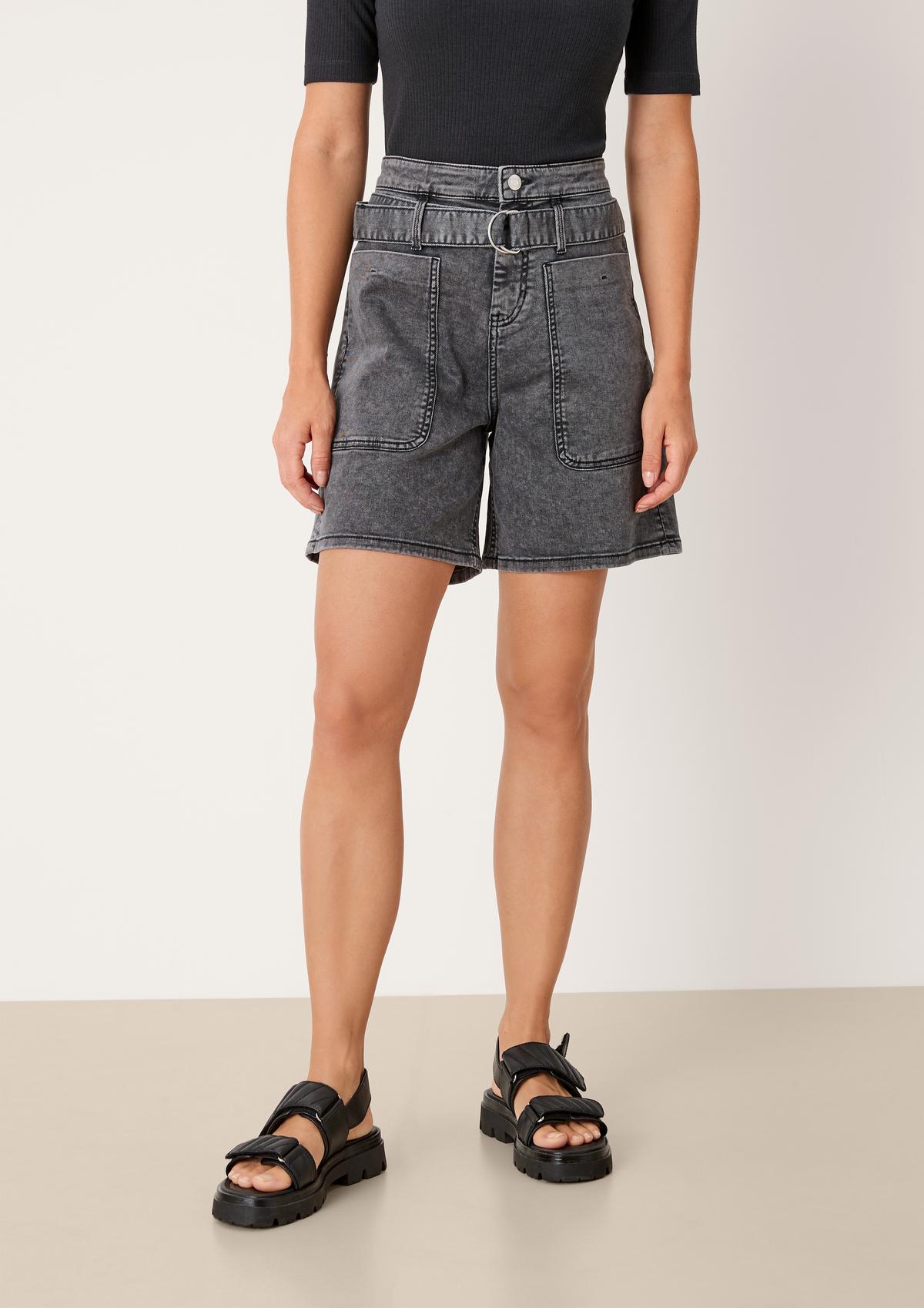 s.Oliver Relaxed: denim shorts with cloth belt