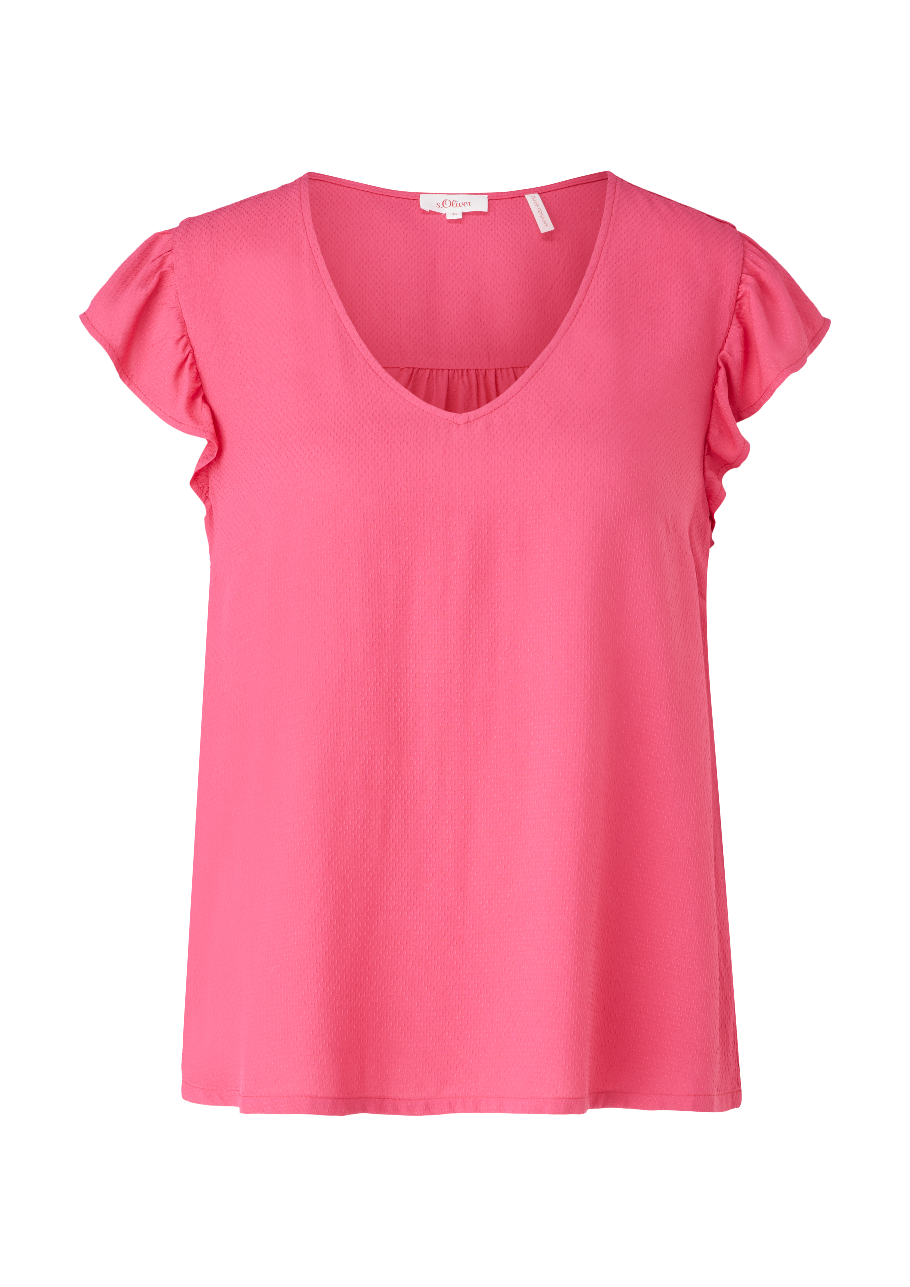 s.Oliver - Viskosebluse mit Musterstruktur, Damen, Rosa