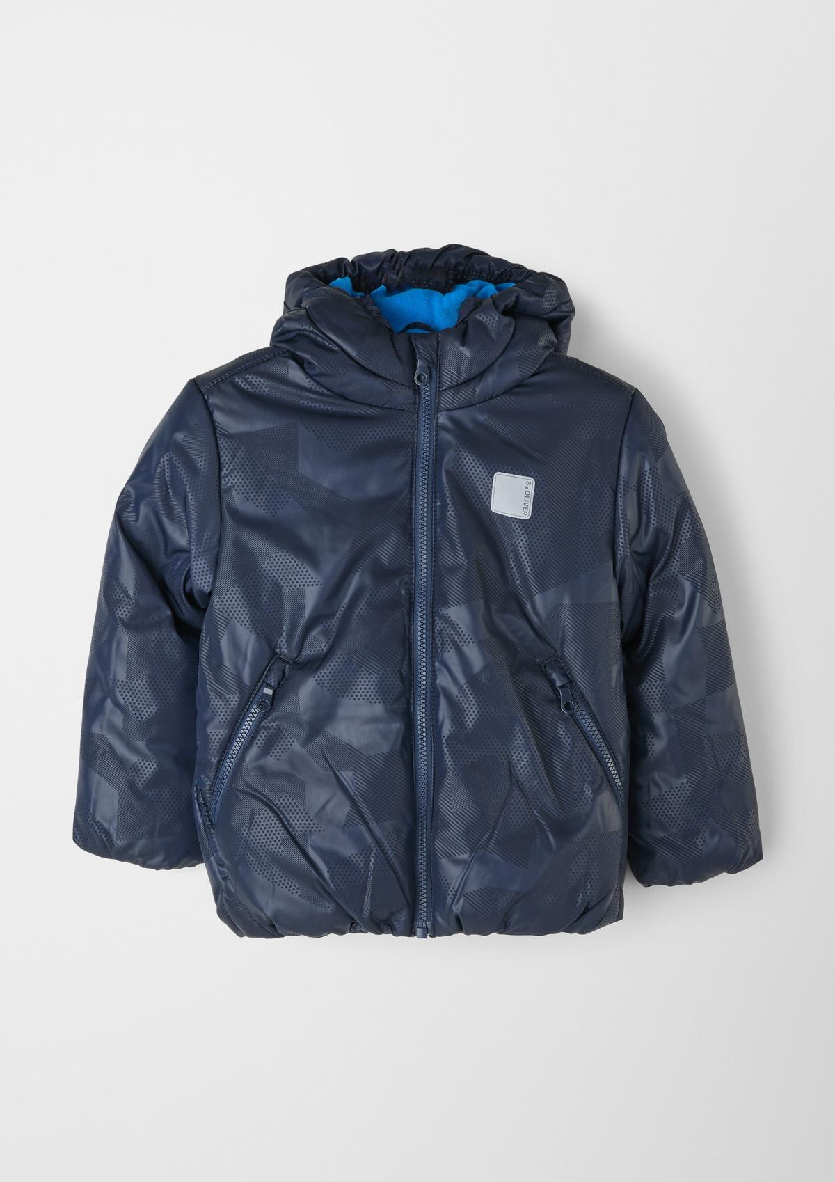 - with royal print Quilted jacket detail blue