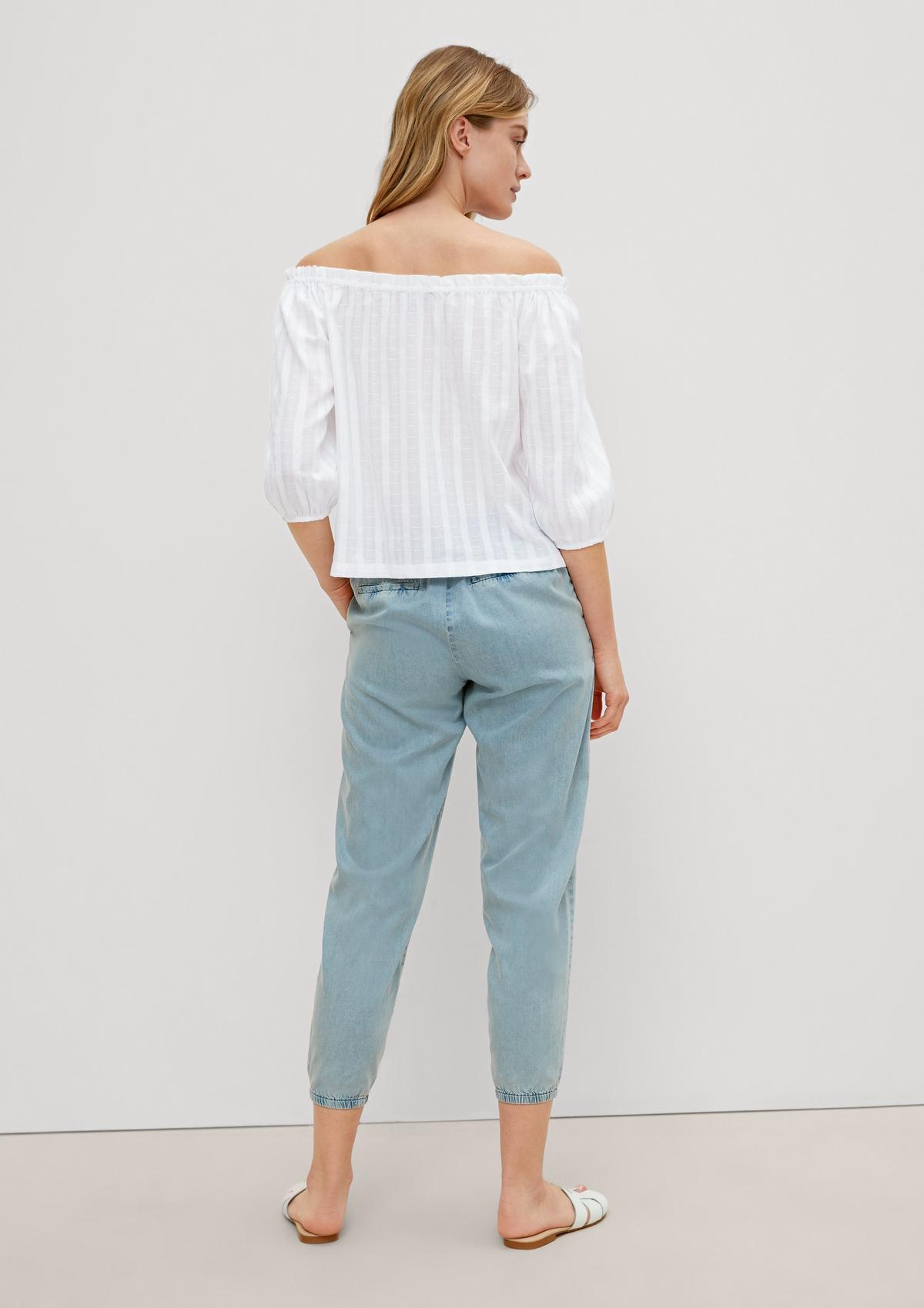 comma Cotton blouse with a woven texture
