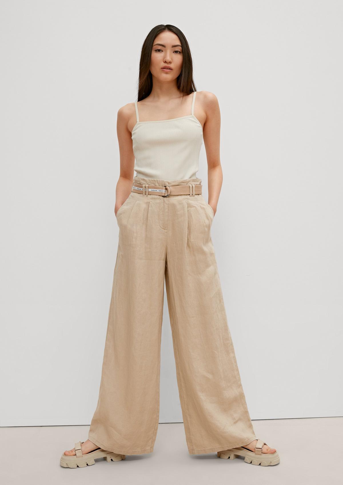 comma Regular fit: Marlene-style linen trousers