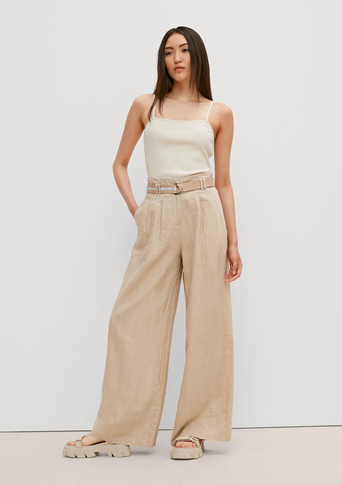 Relaxed-fit trousers with linen