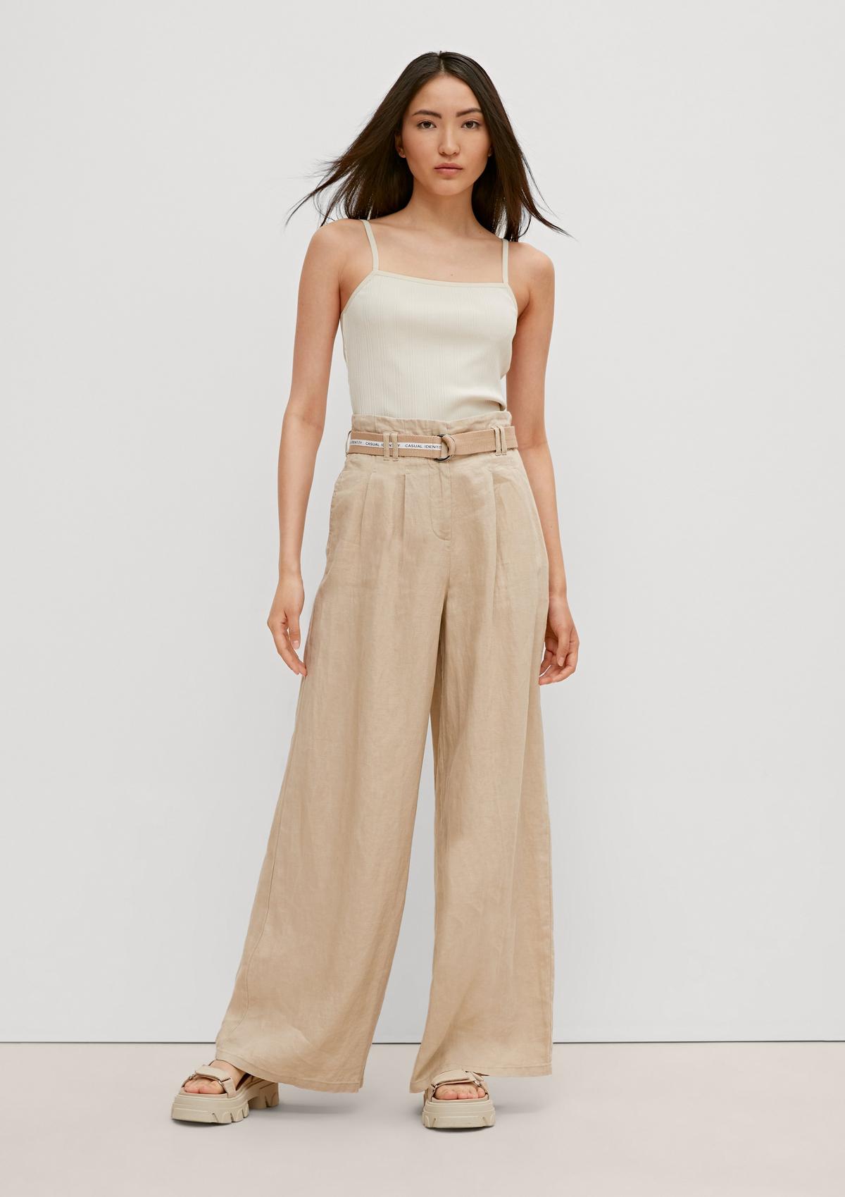 comma Regular fit: Marlene-style linen trousers