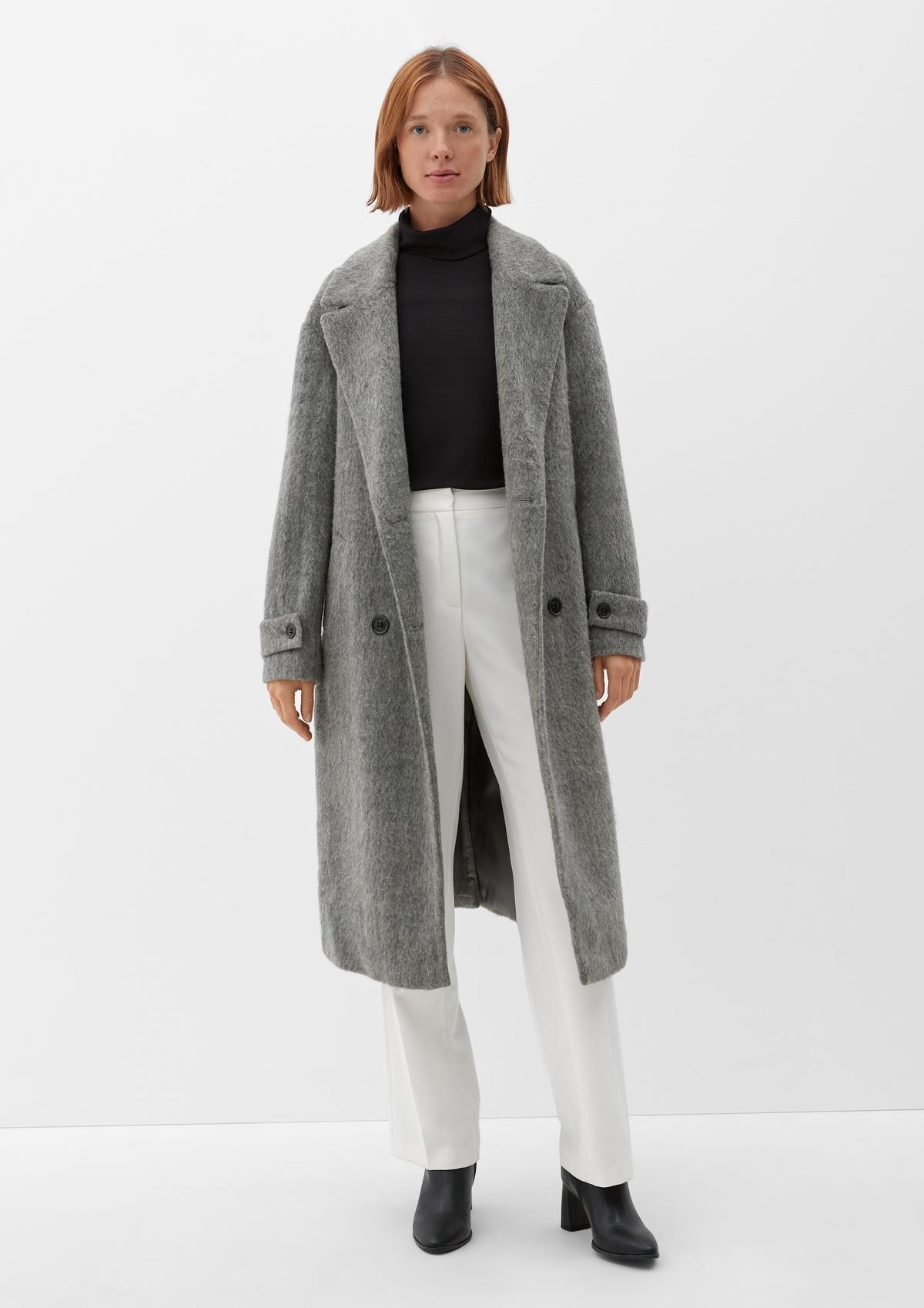 Wool-Blend Long Overcoat